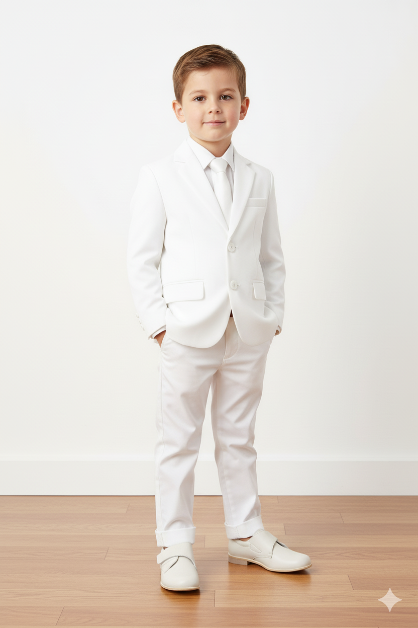 zapato blucher de piel sintetica crema estilo colegial ceremonia cierre de velcro y suela plana beige-1 36