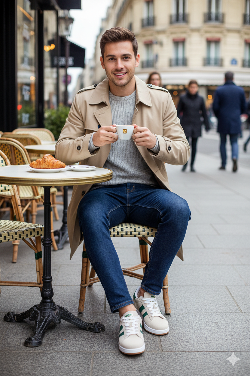 zapatillas deportivas plataforma hombre con cordones estilo retro Beige/green 41