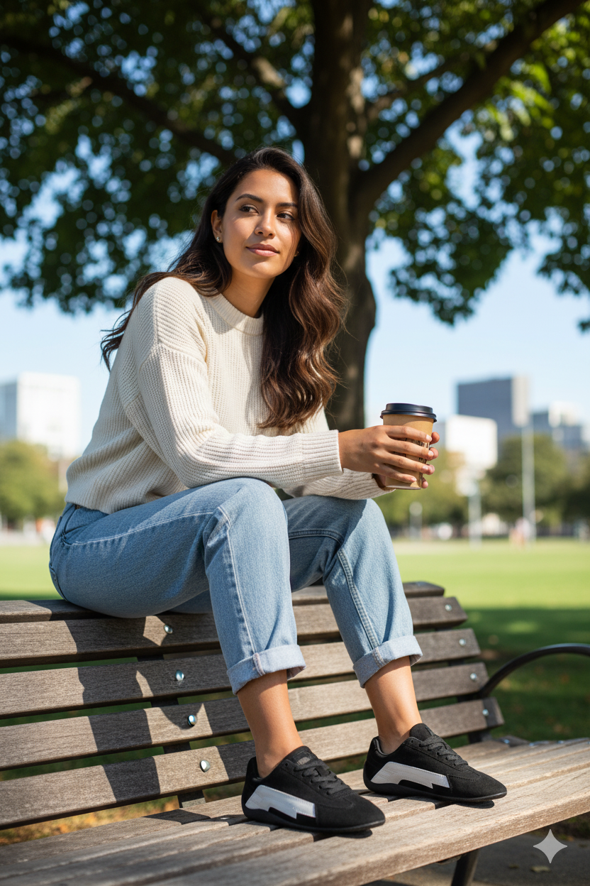 zapatillas deportivas de ante con detalles de contraste y suela antideslizante Negro 37