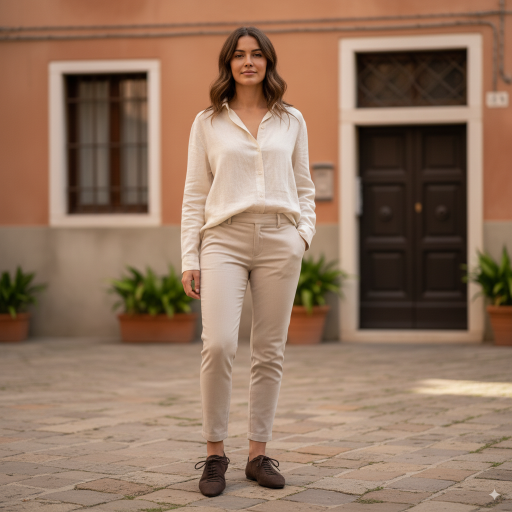 Zapatos Planos de Ante con Cordones y Punta Afilada Corina