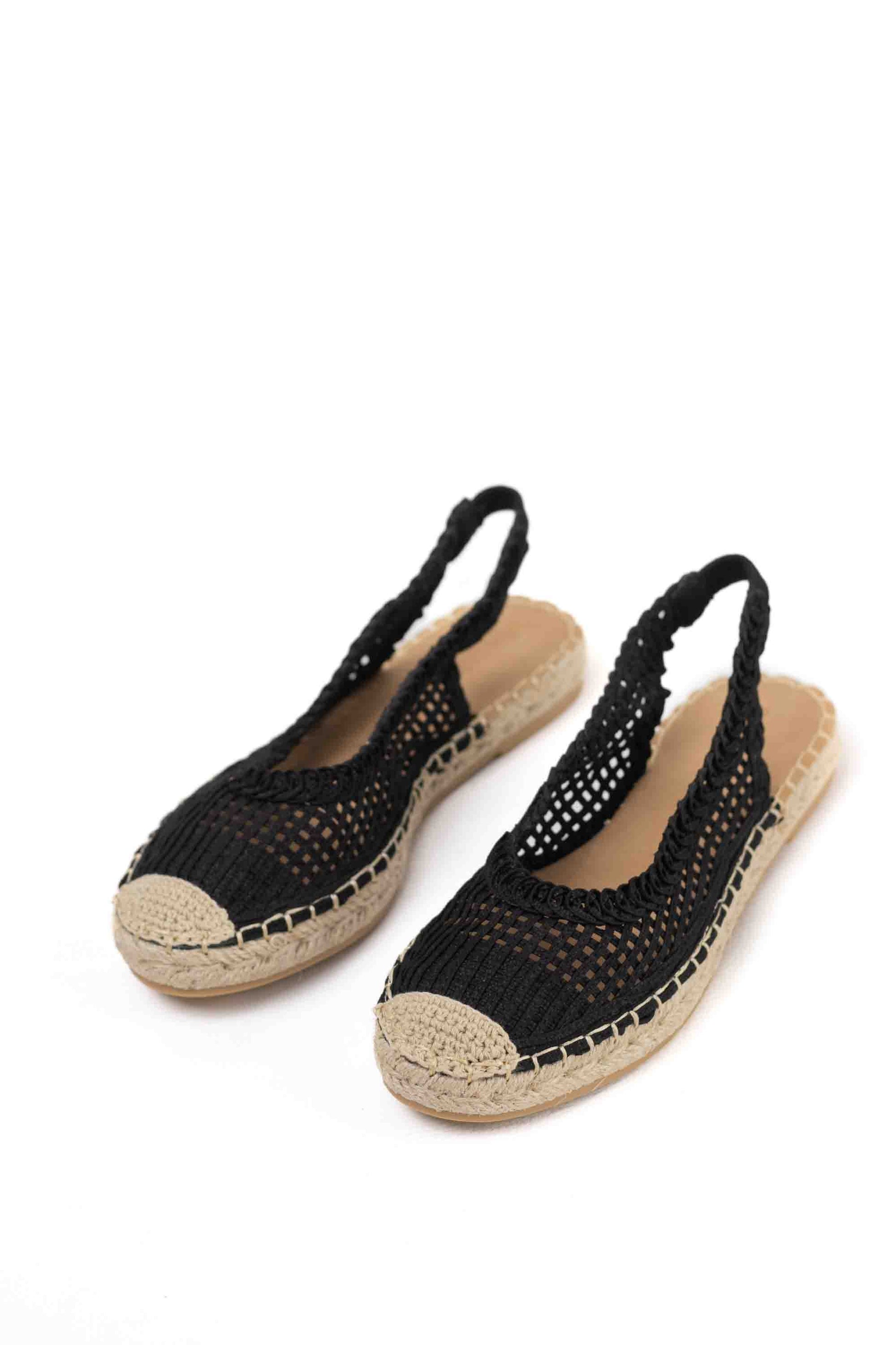 alpargatas mini plataforma mujer diseno crochet Negro 38