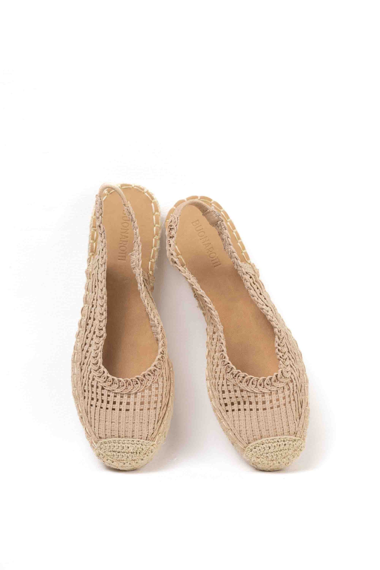 alpargatas mini plataforma mujer diseno crochet Camel 40