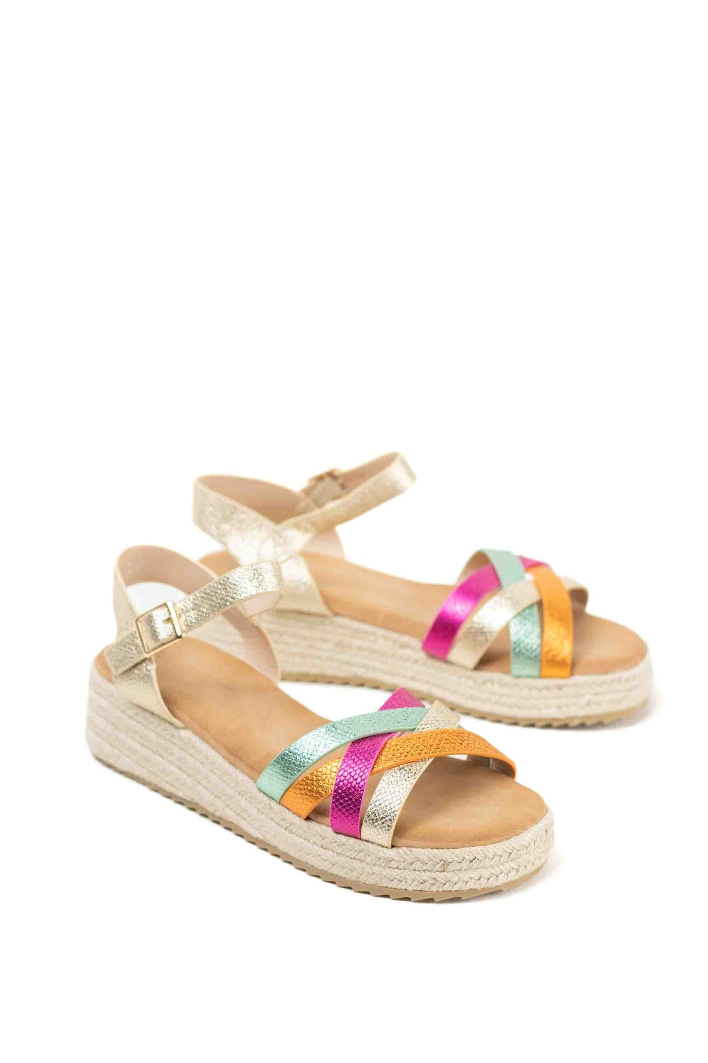 sandalias mujer mini cuna espartos tiras trenzadas Multi 40
