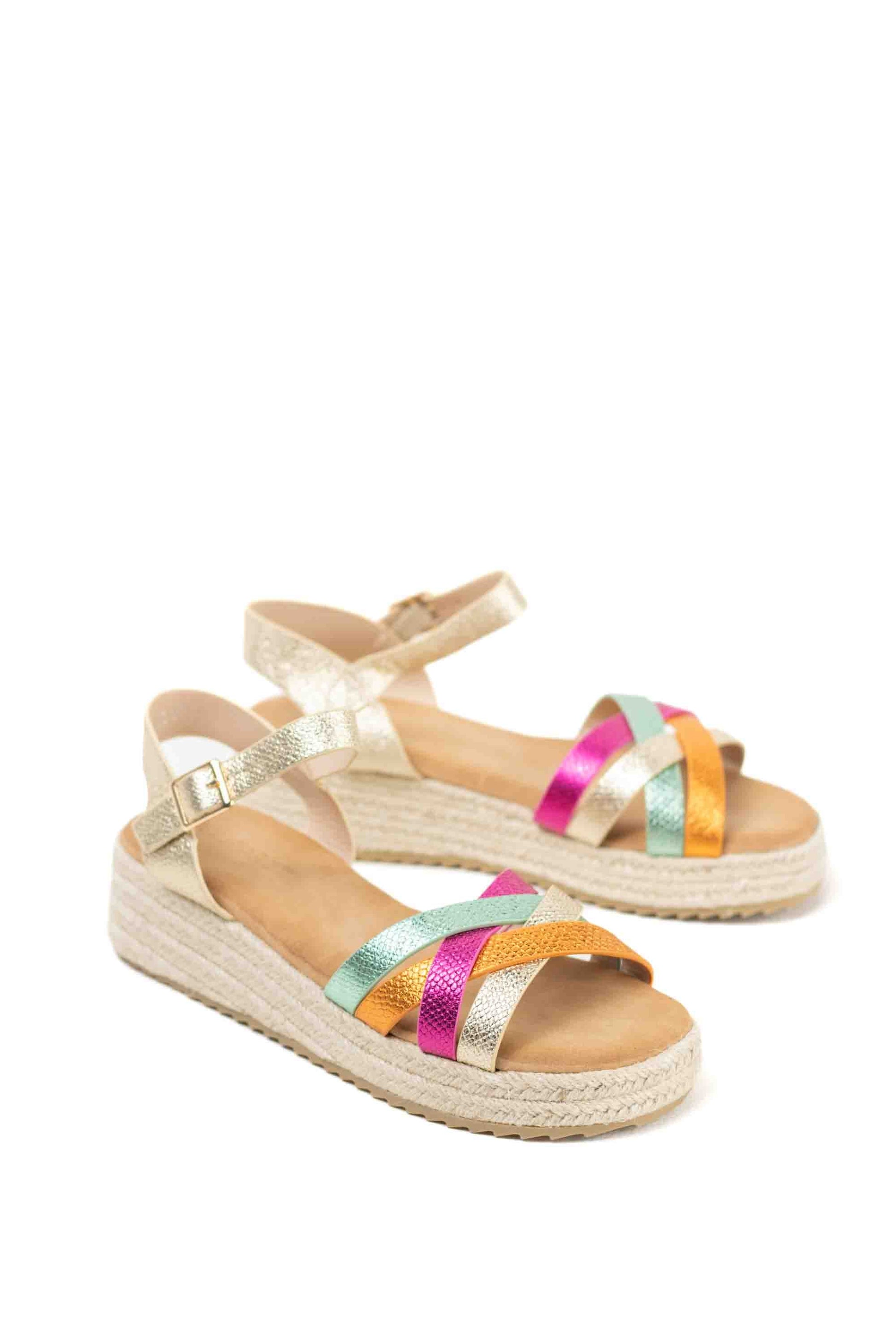 sandalias mujer mini cuna espartos tiras trenzadas Multi 40