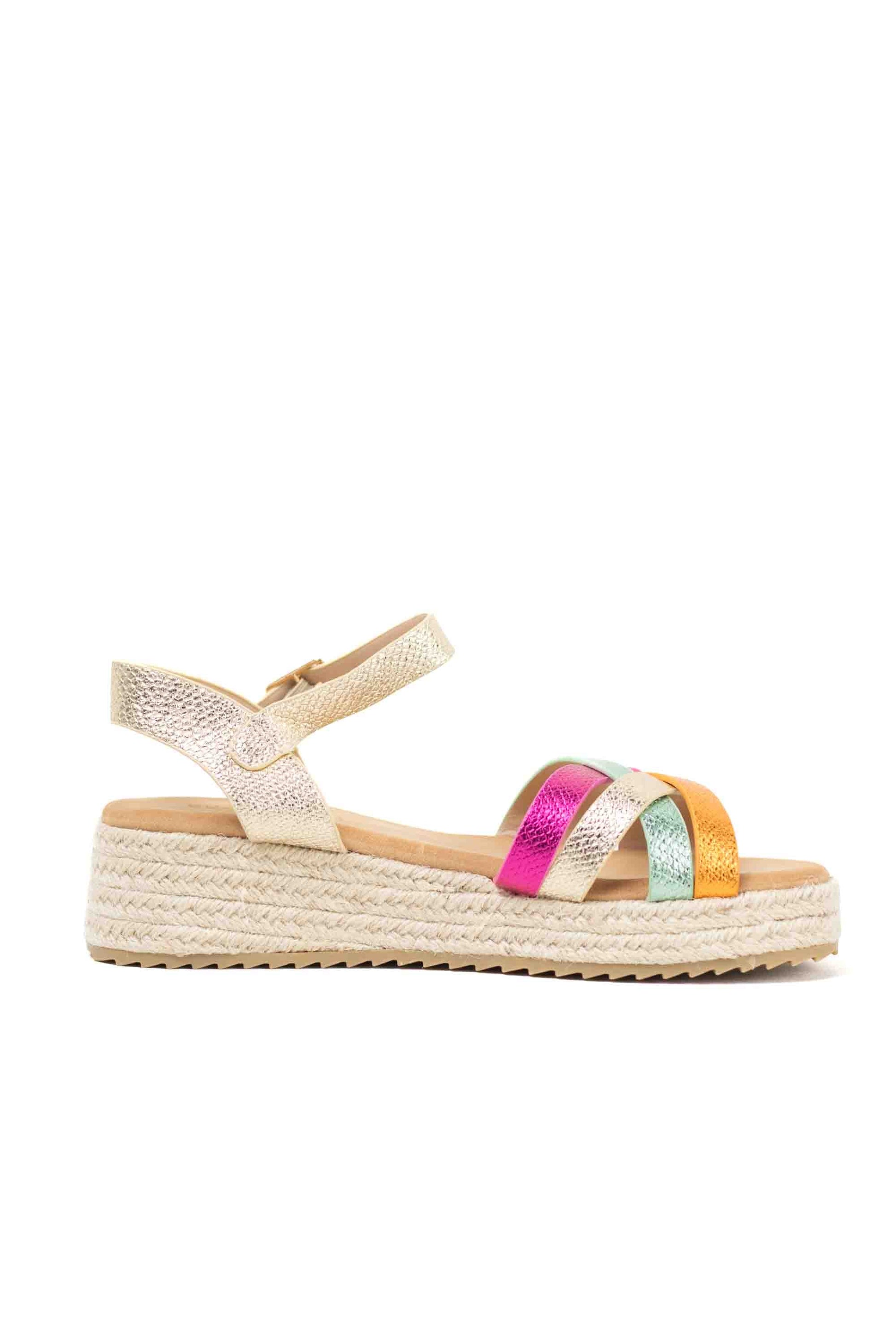 sandalias mujer mini cuna espartos tiras trenzadas Plateado 36