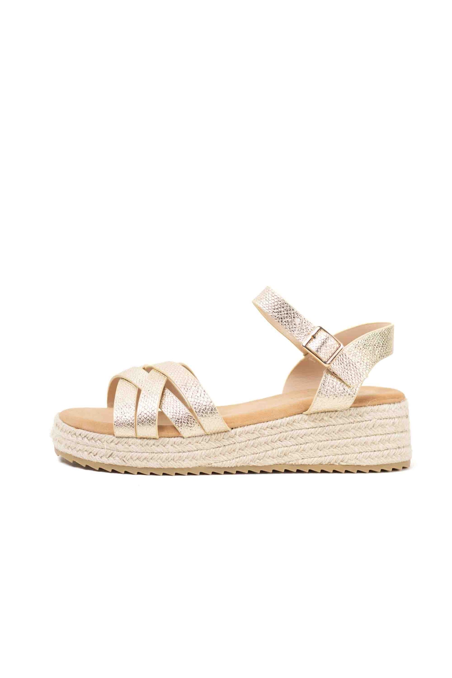 sandalias mujer mini cuna espartos tiras trenzadas Dorado 41