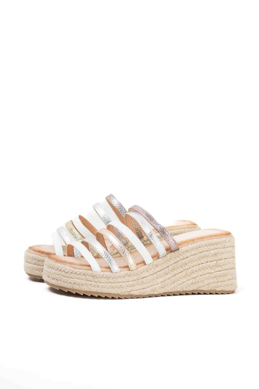 sandalias cunas espartos mujer plantilla almohadilla Blanco 36