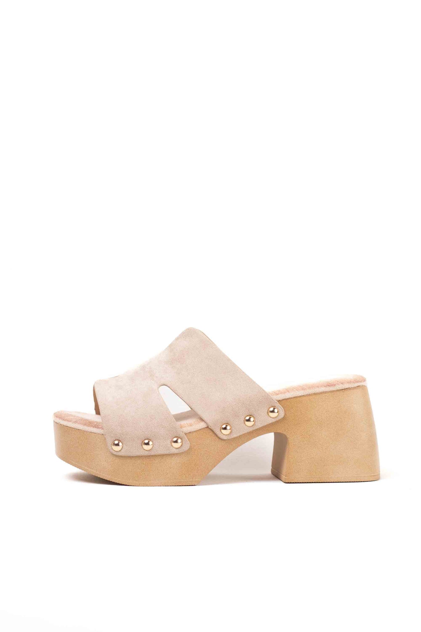 sandalias zueco con plataforma tacon plantilla almohadilla Camel 36