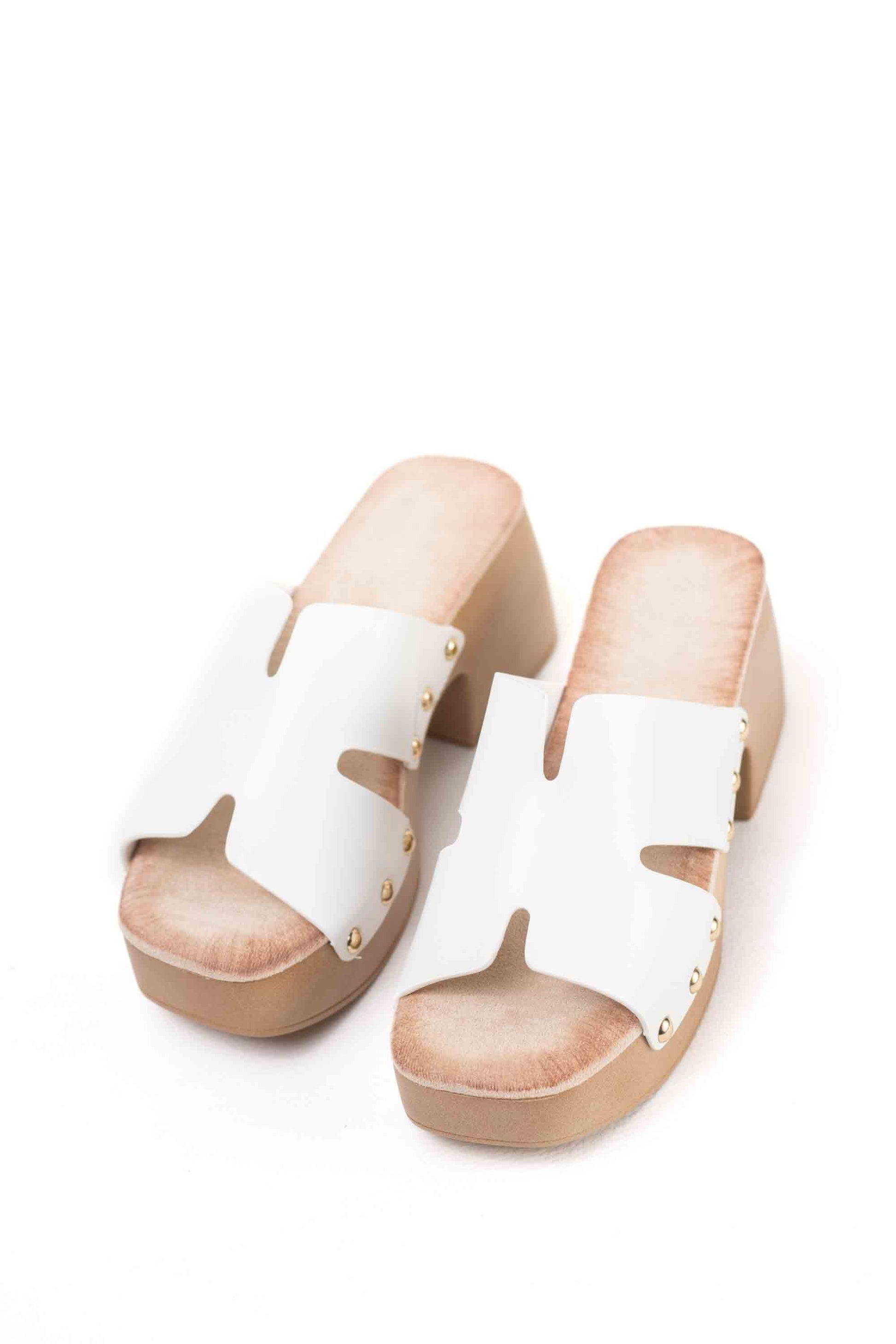sandalias zueco con plataforma tacon plantilla almohadilla Blanco 39