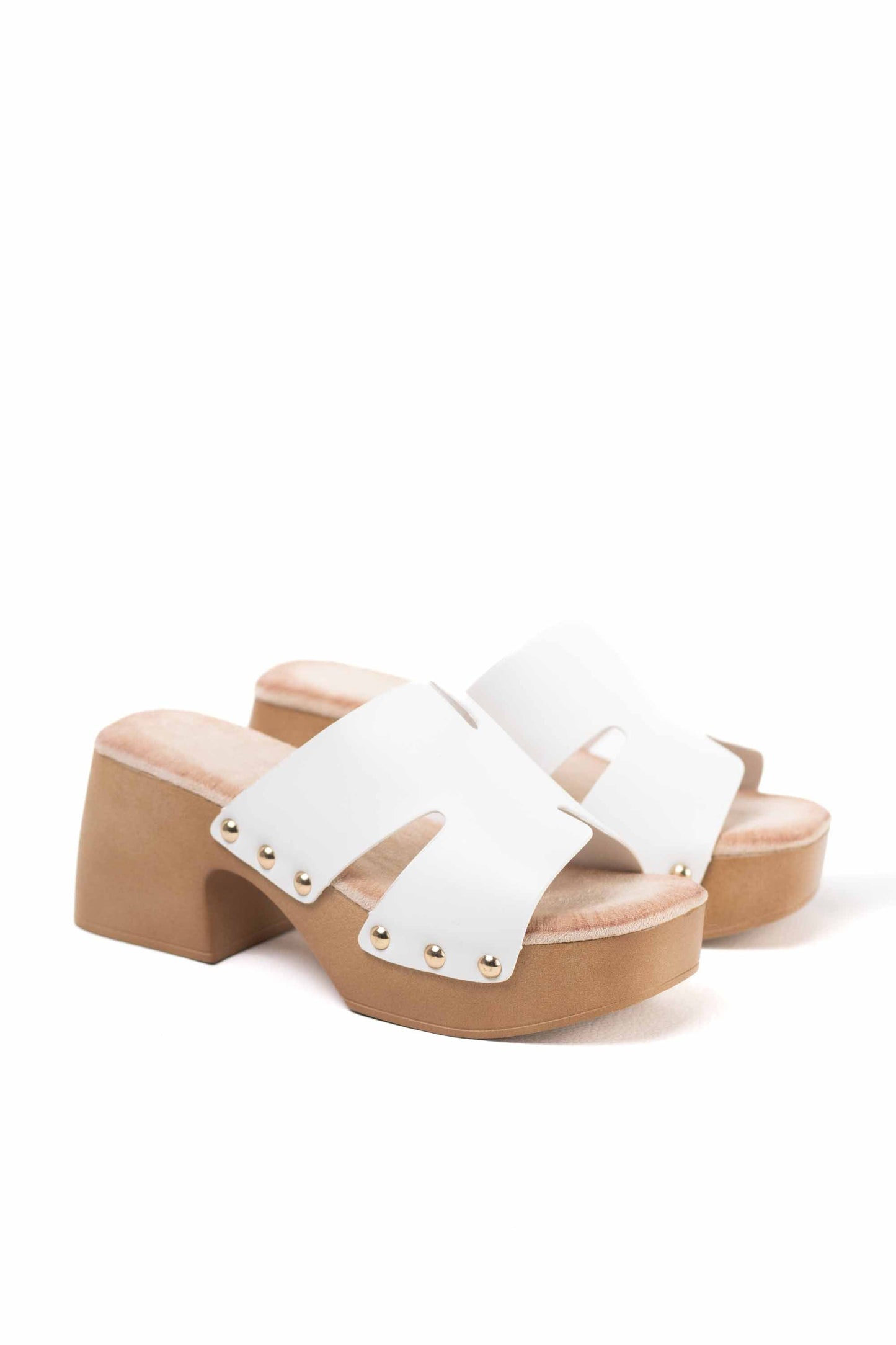 sandalias zueco con plataforma tacon plantilla almohadilla Blanco 40