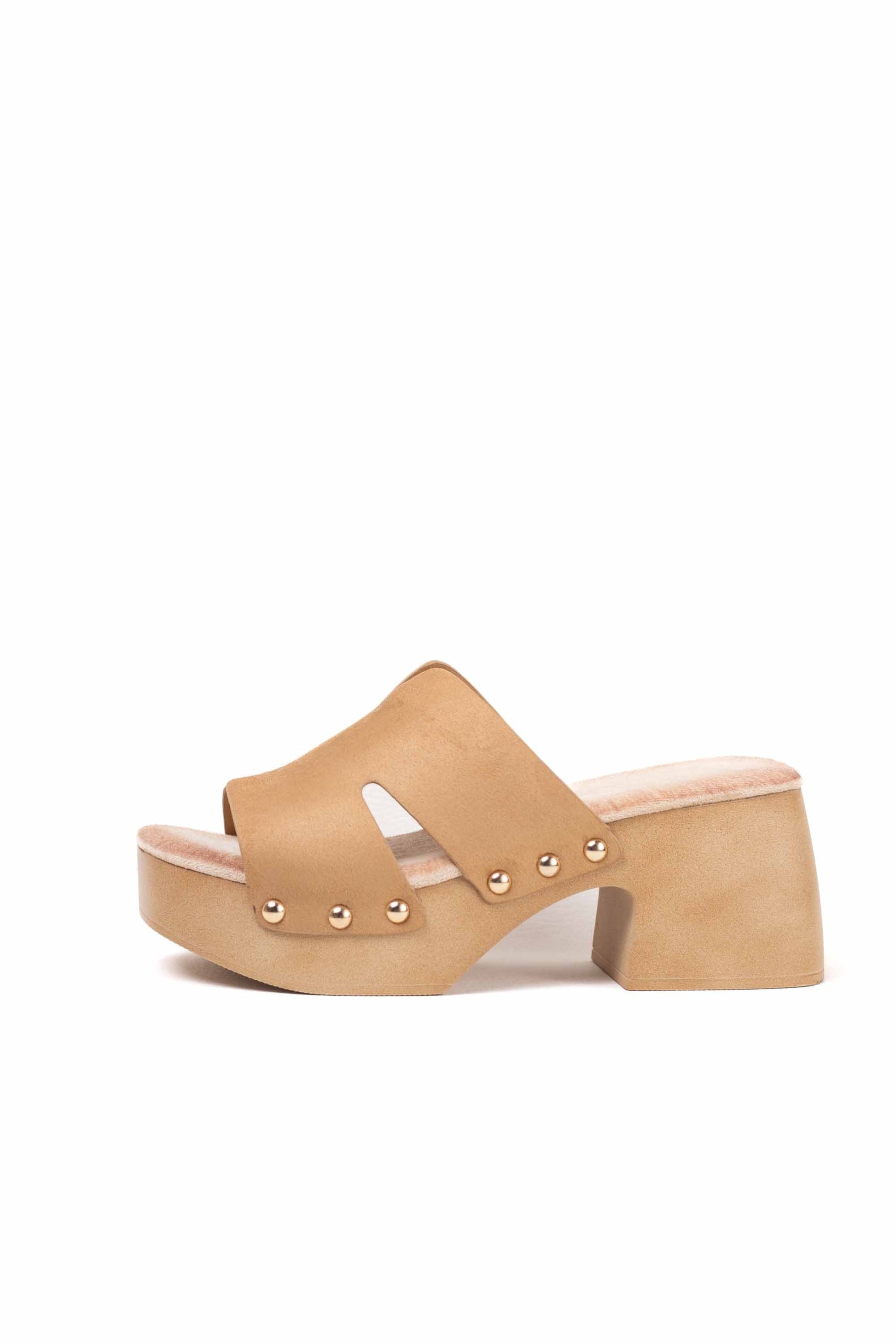 sandalias zueco con plataforma tacon plantilla almohadilla Camel 37