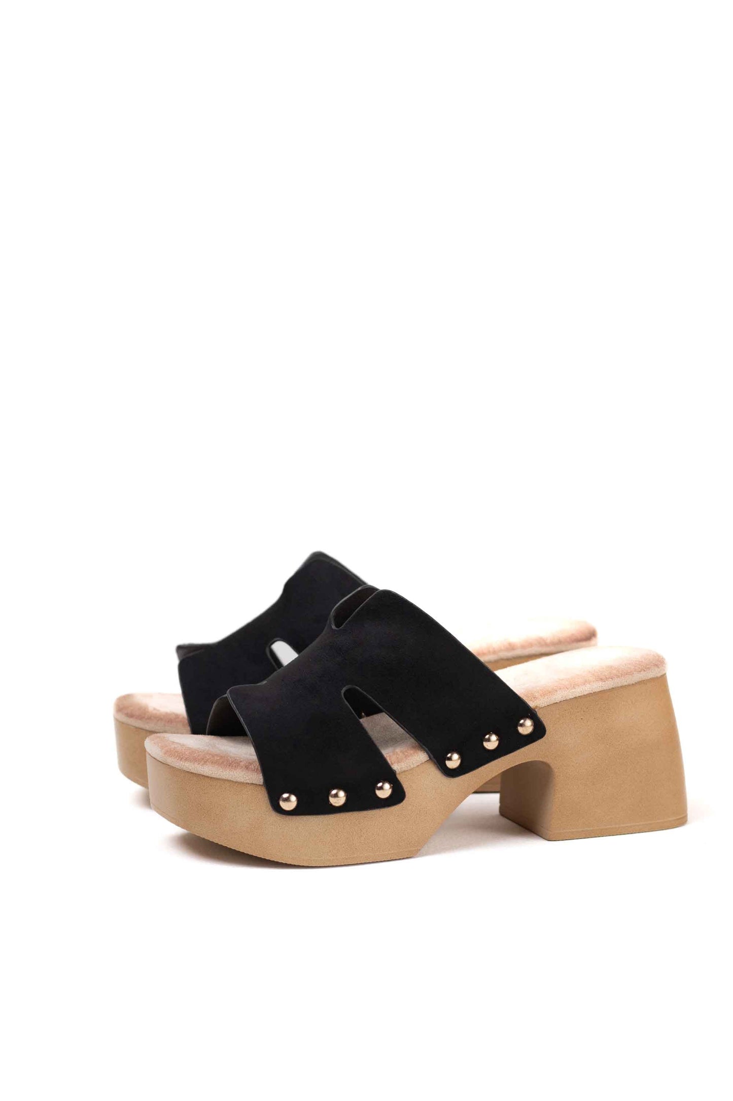 sandalias zueco con plataforma tacon plantilla almohadilla Negro 39