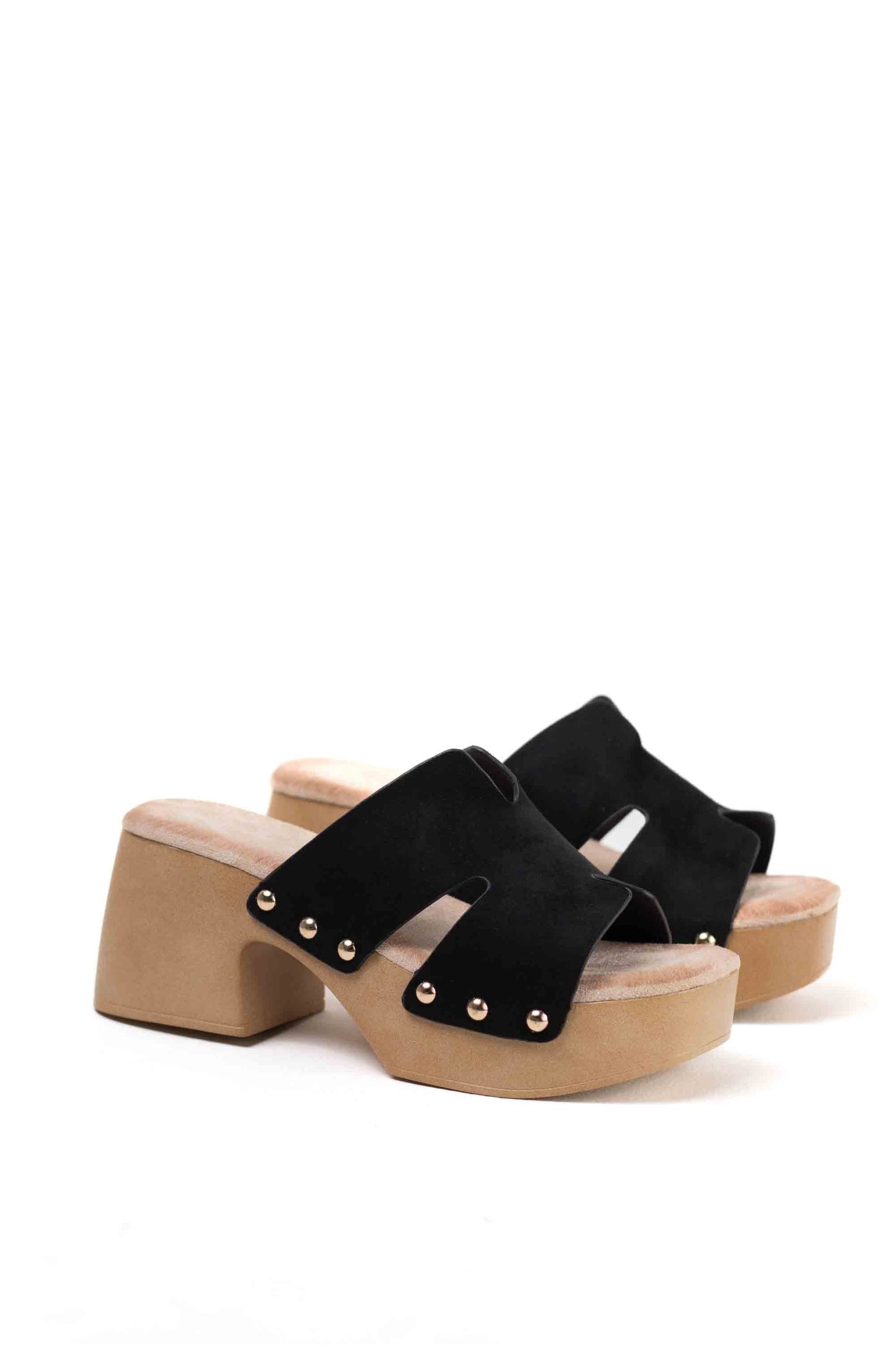 sandalias zueco con plataforma tacon plantilla almohadilla Negro 41