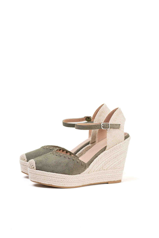 alpargatas cunas espartos altas con plataforma color Taupe talla 40
