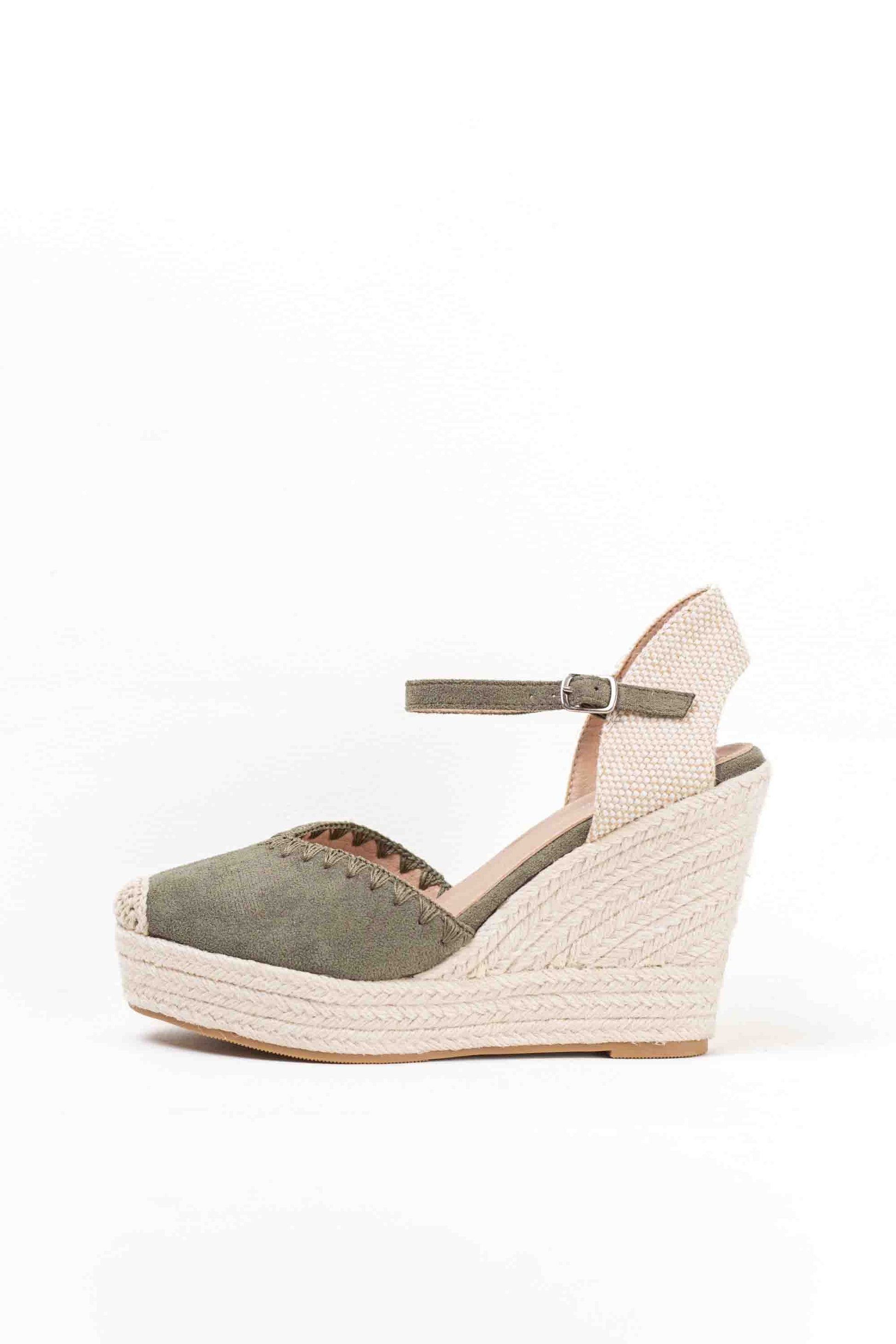 alpargatas cunas espartos altas con plataforma color Verde talla 37