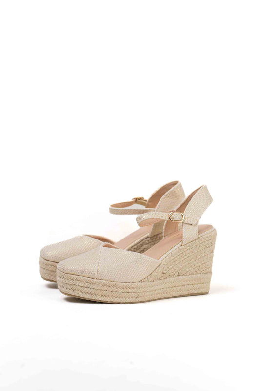 alpargatas cunas espartos altas mujer con plataforma super ligeras color Dorado talla 38