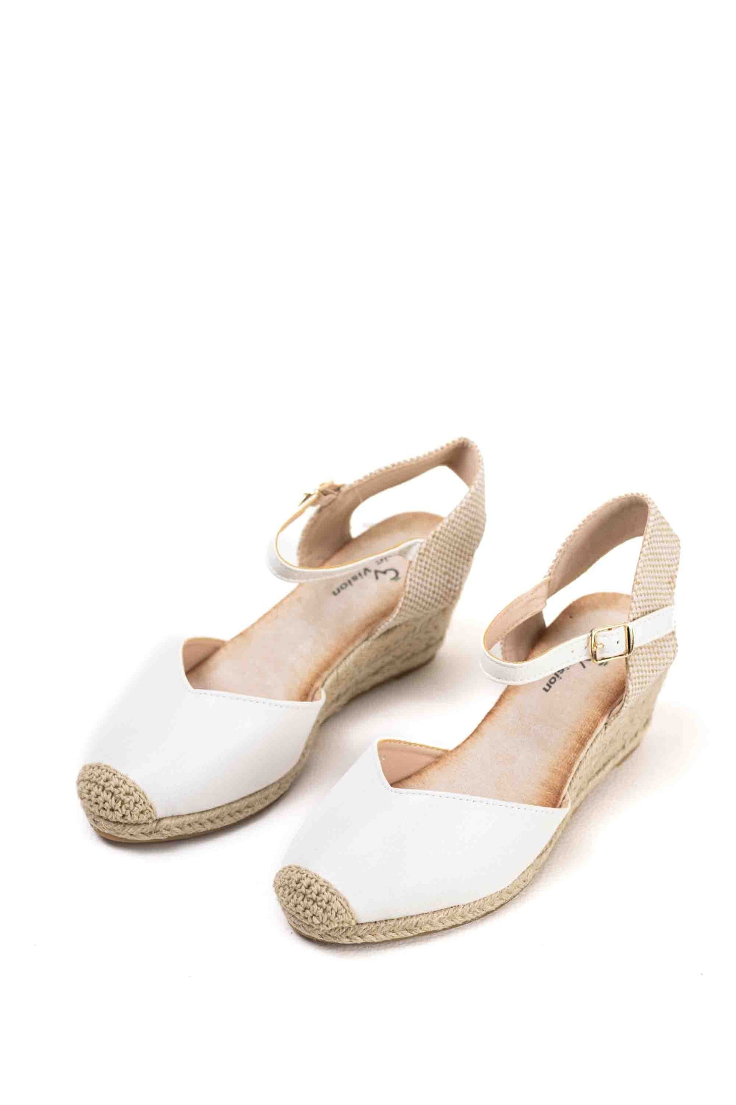 Cuñas de Esparto Elegantes en Negro y Beige con Hebilla