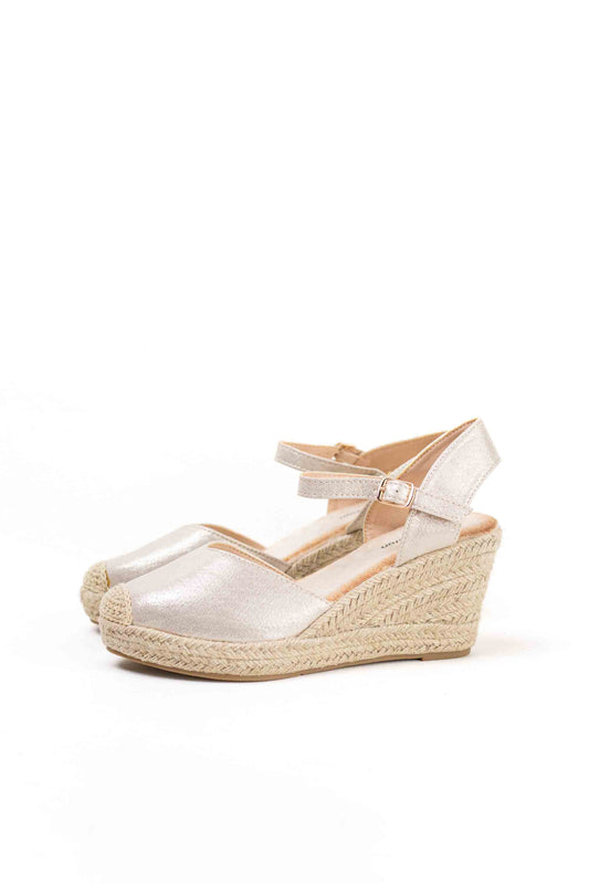 alpargatas doradas mujer cuna alta de espratos con plataforma plantilla almhoadilla color Negro talla 41