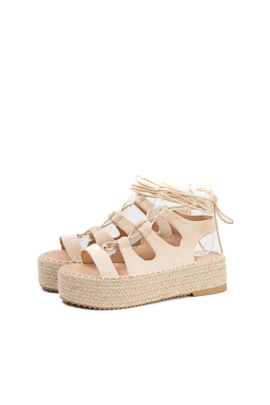 Sandalias romanas plataforma mujer con cordones