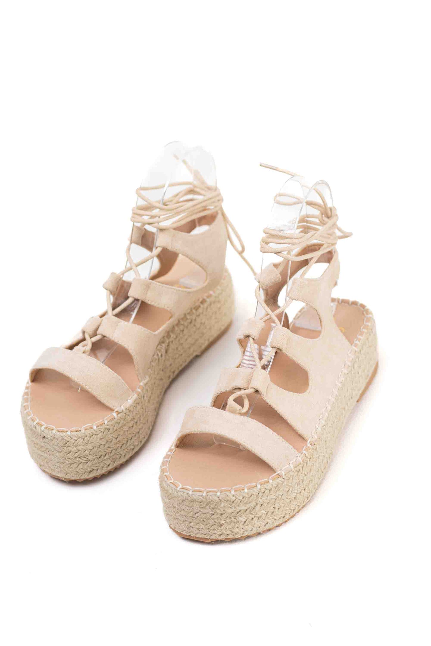 Sandalias romanas plataforma mujer con cordones