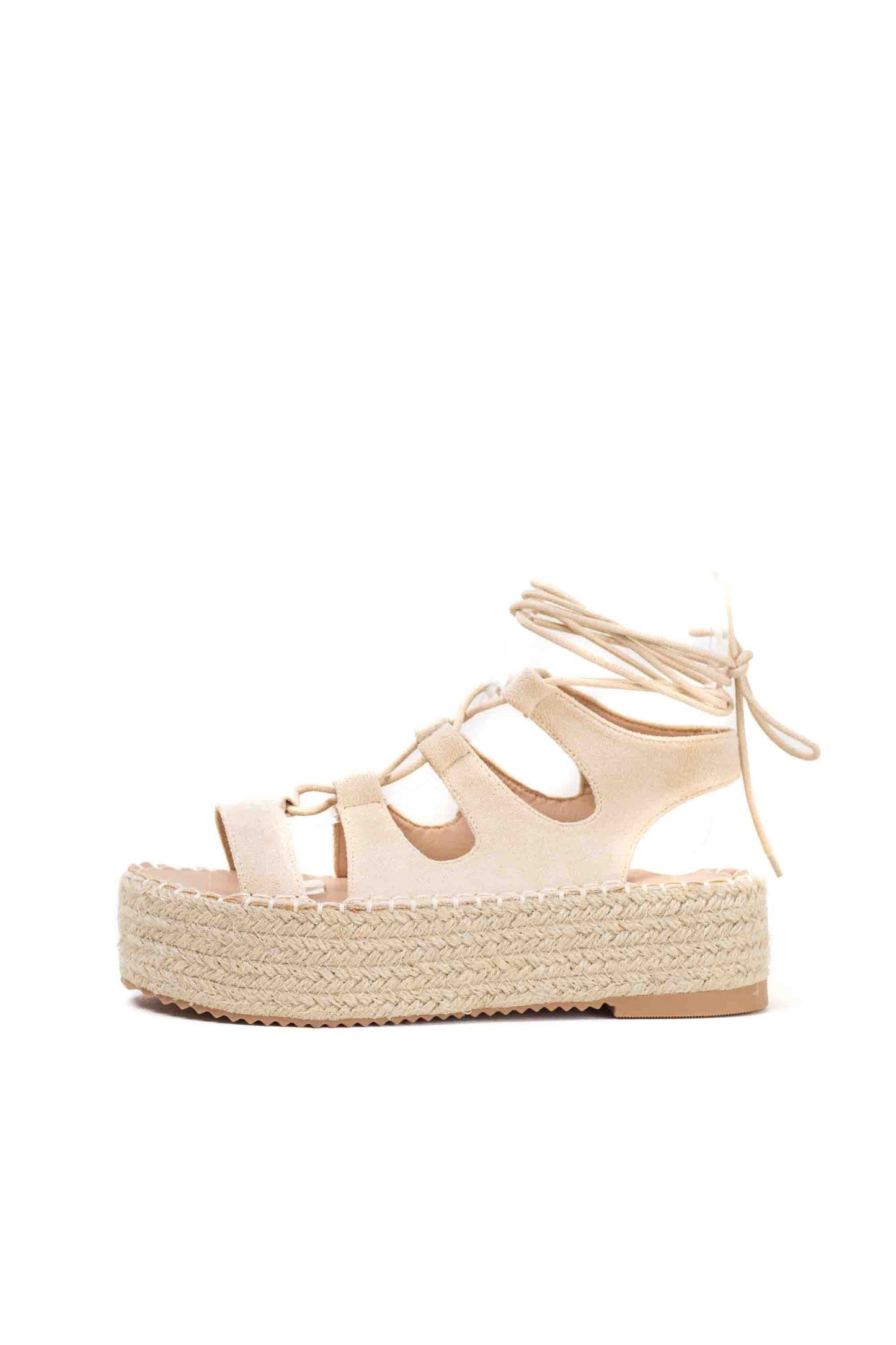 Sandalias romanas plataforma mujer con cordones