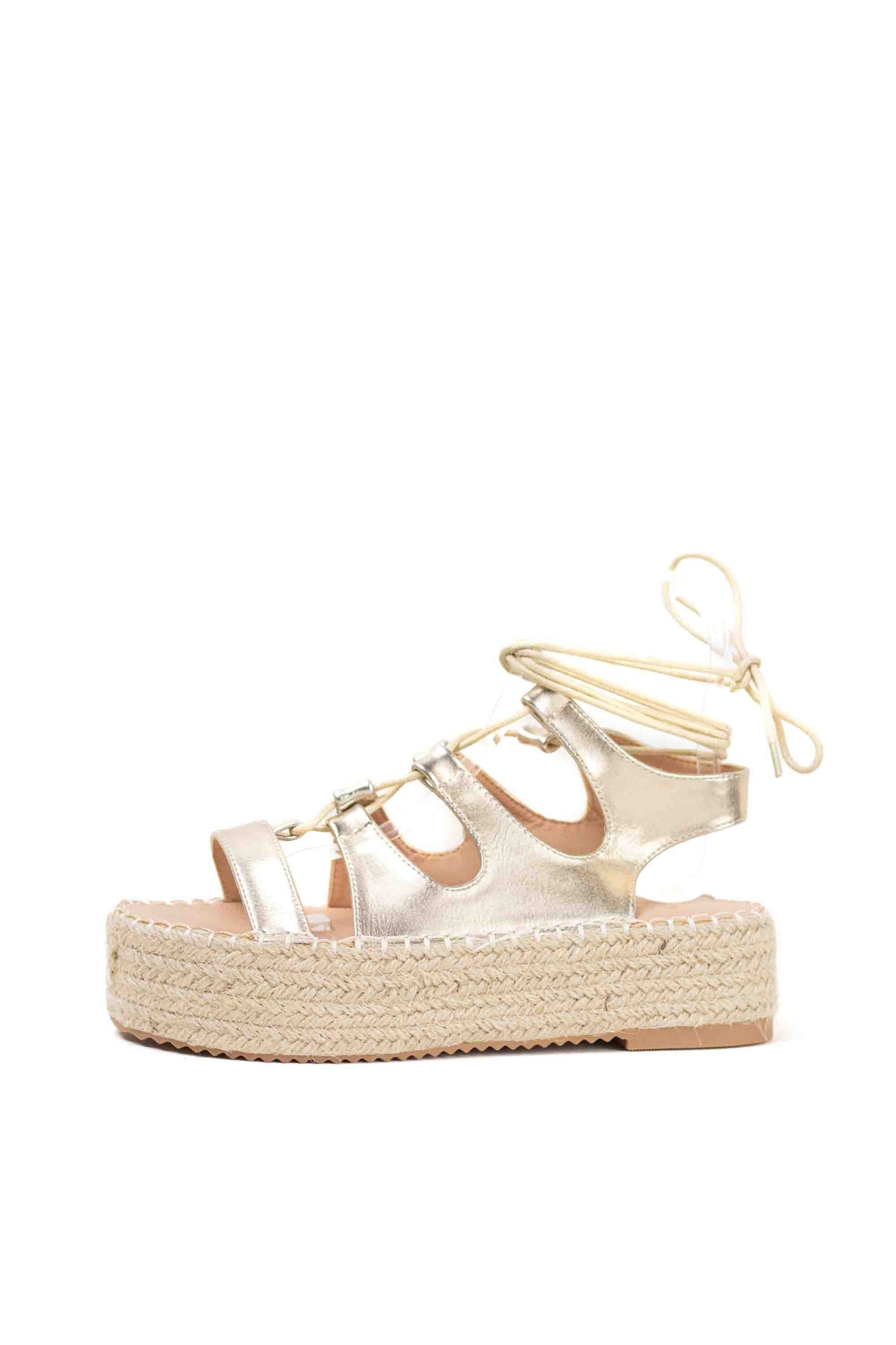 Sandalias romanas plataforma mujer con cordones