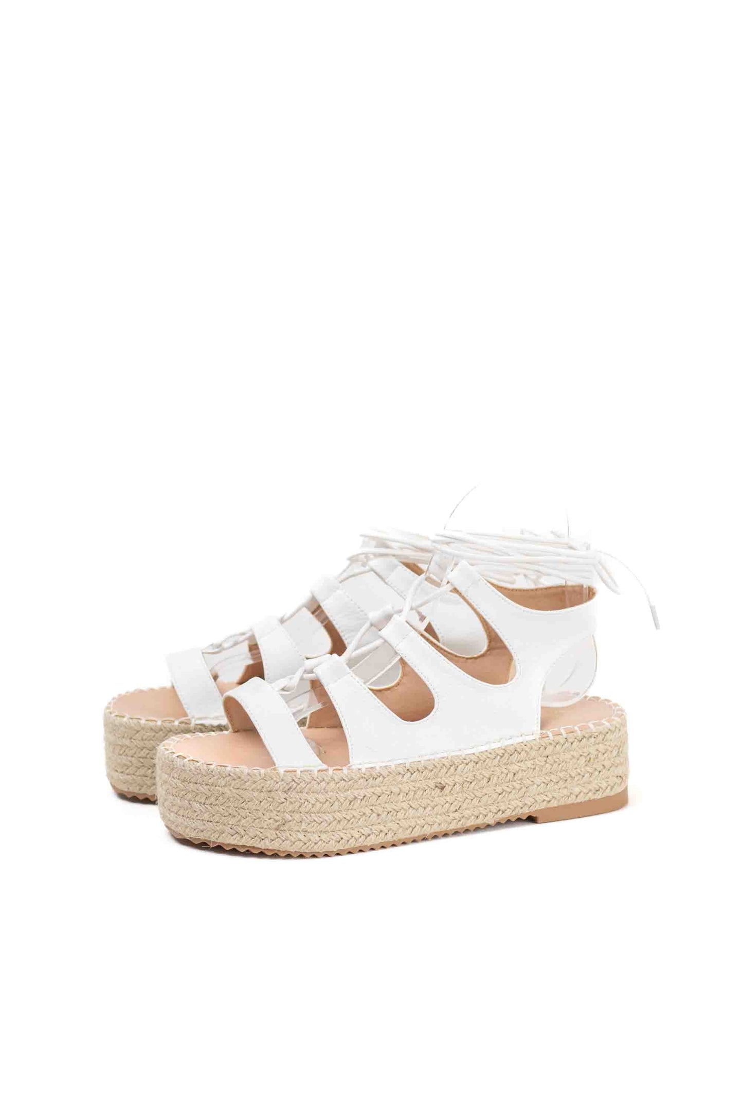 Sandalias romanas plataforma mujer con cordones