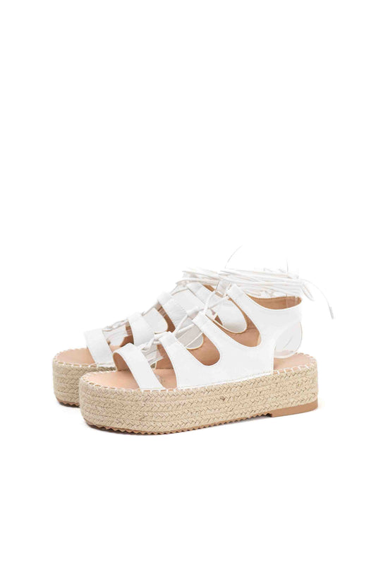 Sandalias romanas plataforma mujer con cordones