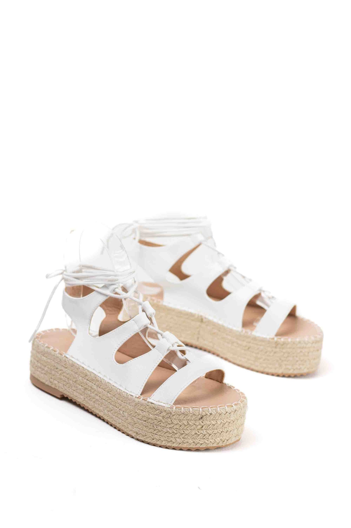 Sandalias romanas plataforma mujer con cordones