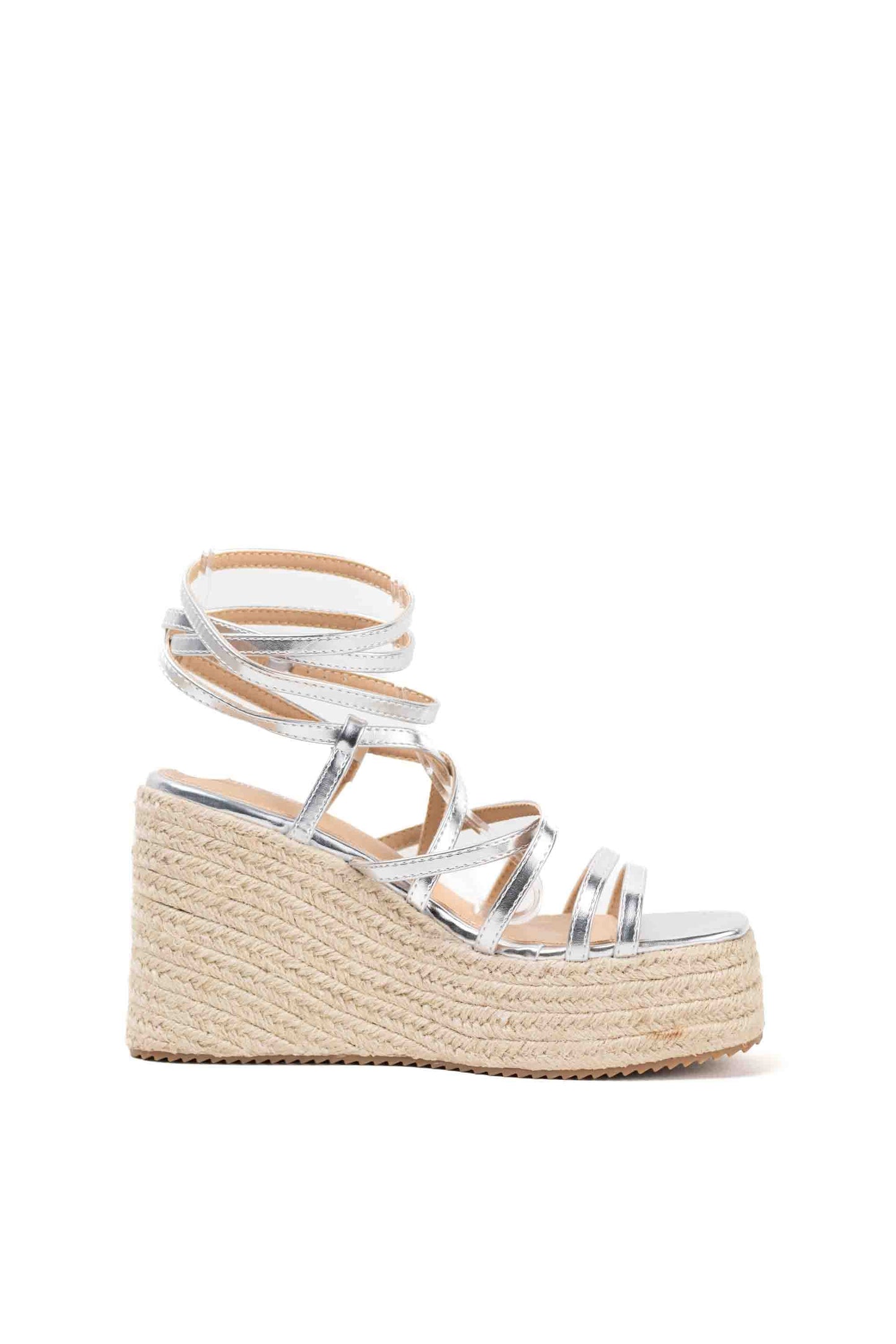 Cuñas de Esparto Metálicas con Tiras Elegantes y Plataforma