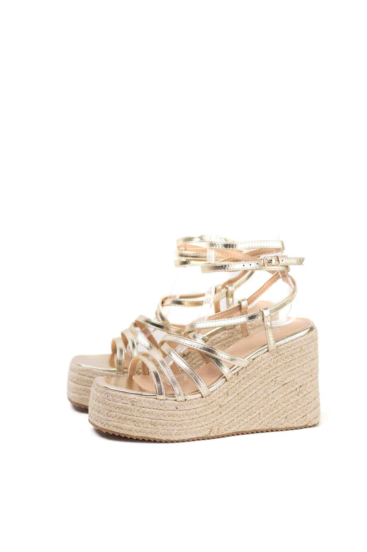 Cuñas de Esparto Metálicas con Tiras Elegantes y Plataforma