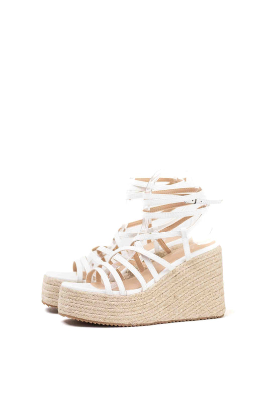 Cuñas de Esparto Metálicas con Tiras Elegantes y Plataforma