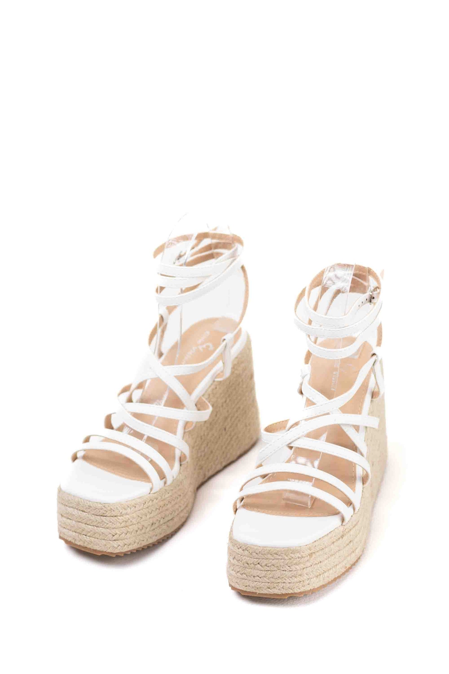 Cuñas de Esparto Metálicas con Tiras Elegantes y Plataforma