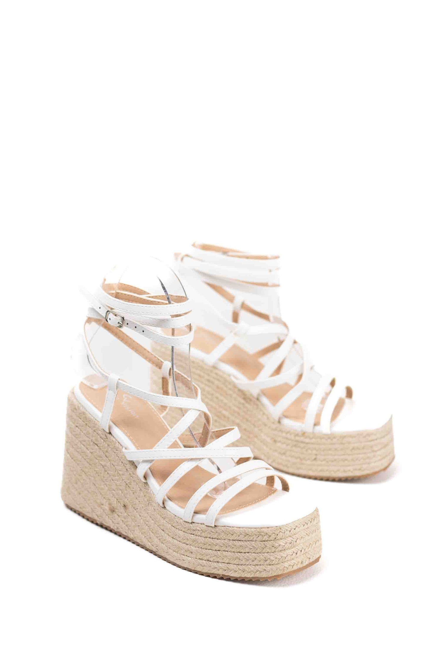 Cuñas de Esparto Metálicas con Tiras Elegantes y Plataforma