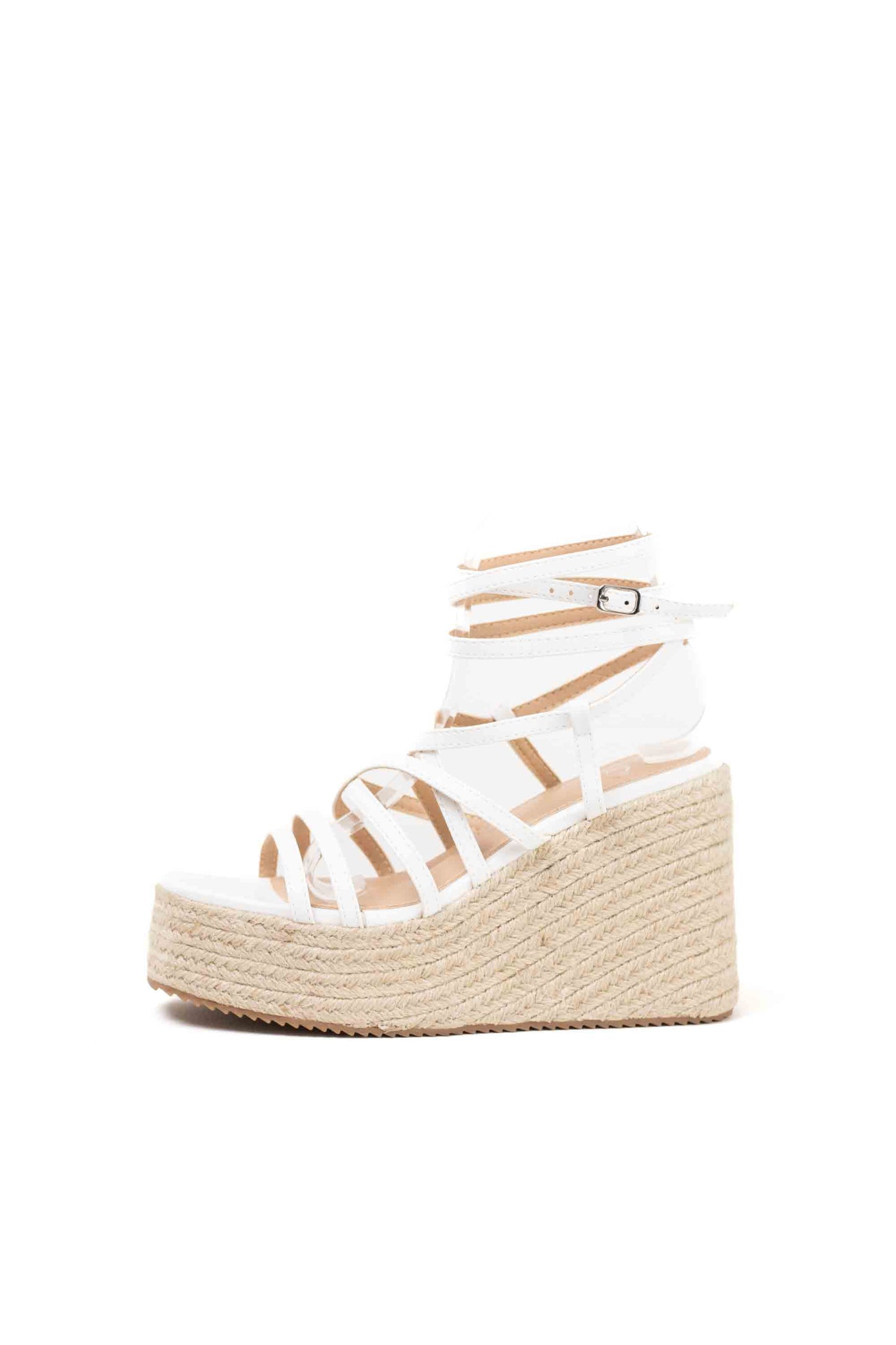 Cuñas de Esparto Metálicas con Tiras Elegantes y Plataforma