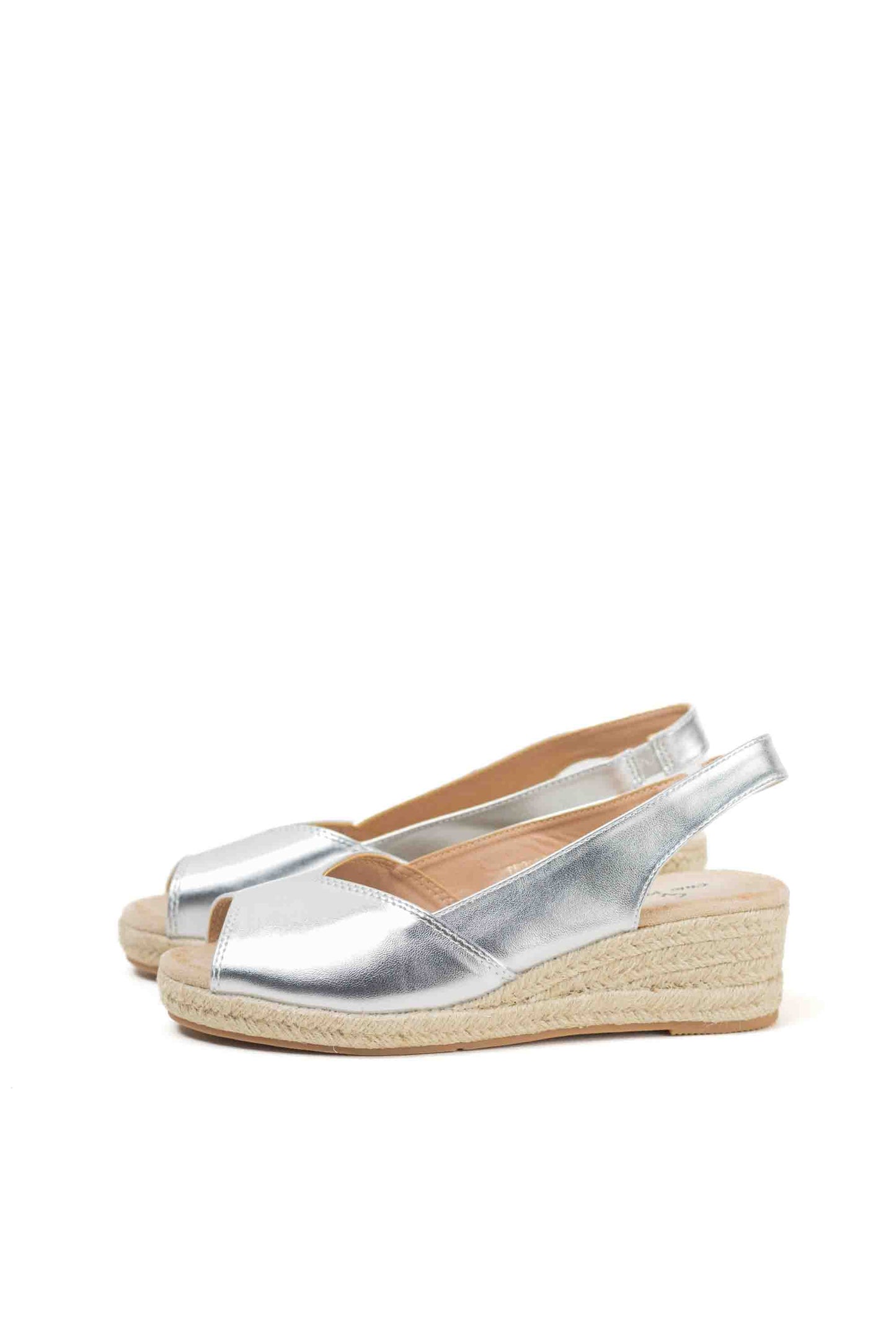 Alpargatas doradas mujer cuña baja de espartos con plataforma plantilla almhoadilla