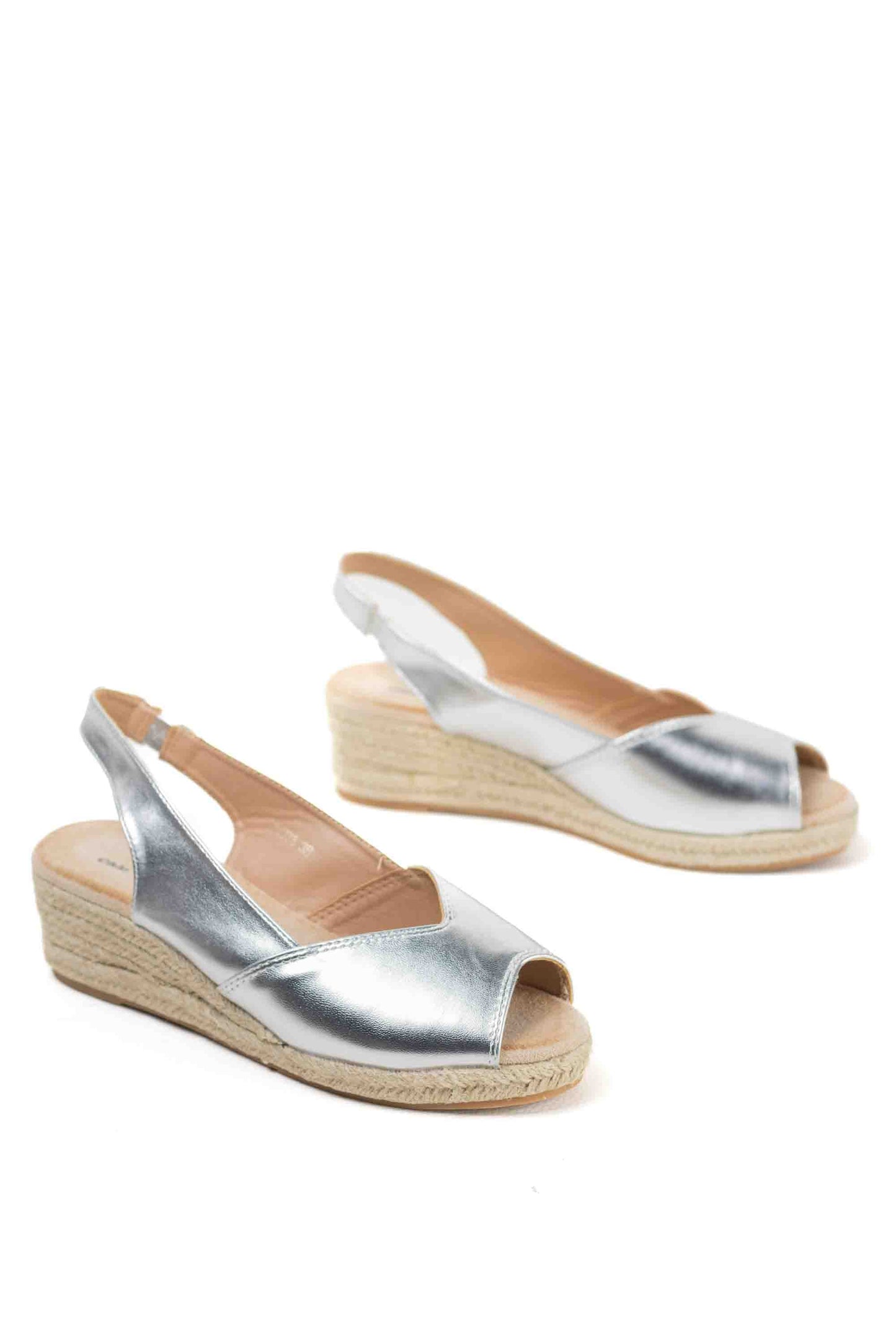 Alpargatas doradas mujer cuña baja de espartos con plataforma plantilla almhoadilla