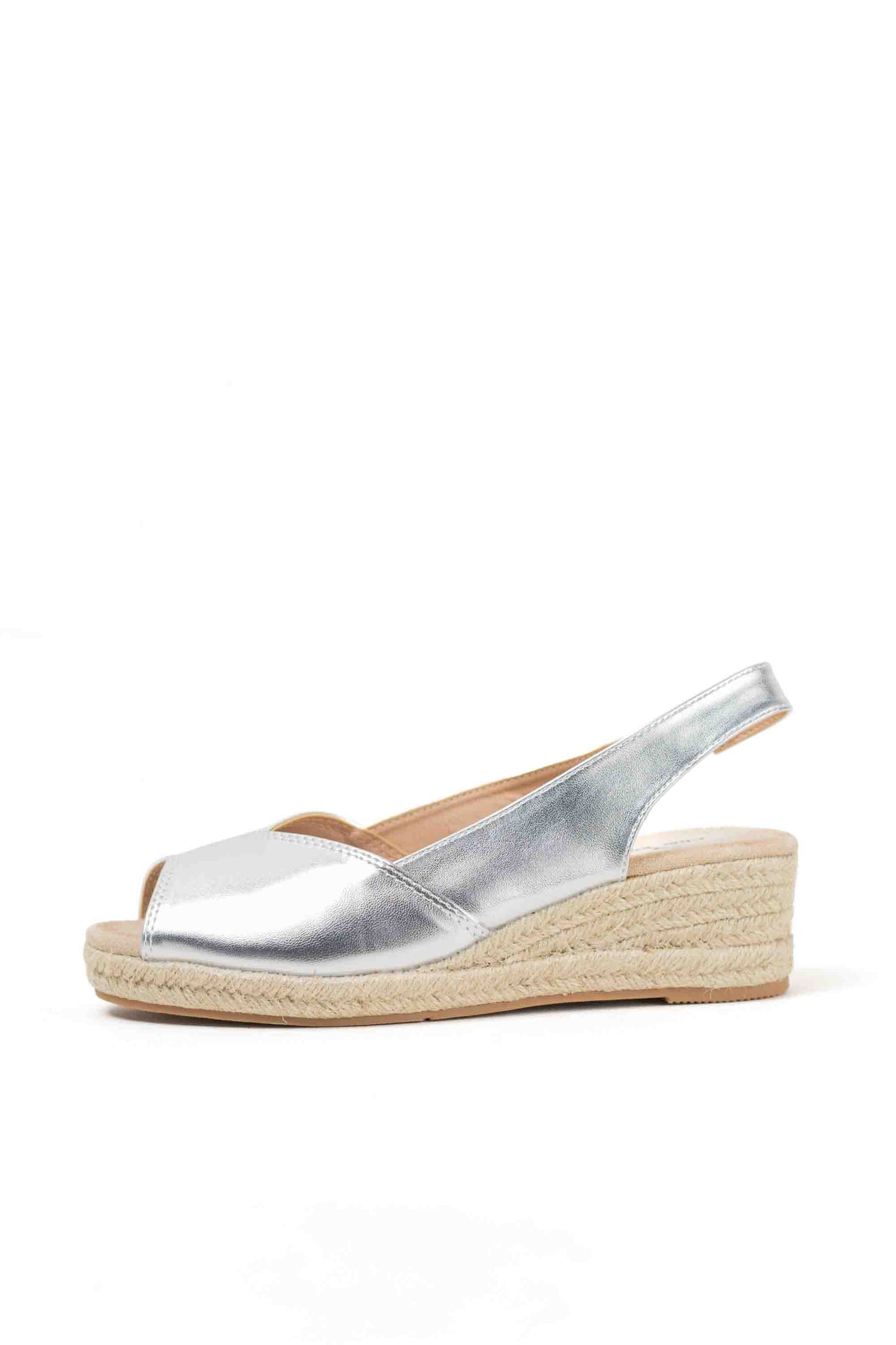 Alpargatas doradas mujer cuña baja de espartos con plataforma plantilla almhoadilla