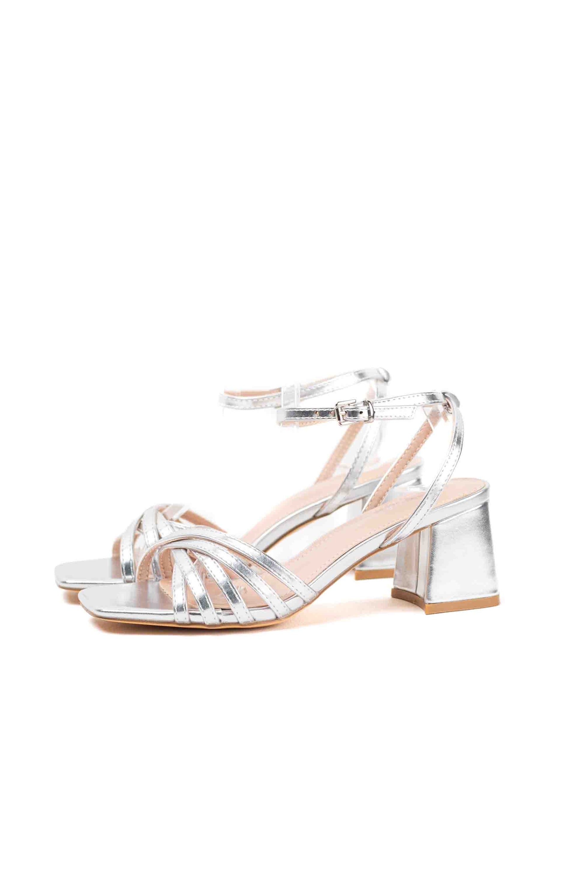 sandalias doradas con tacon mujer con pulsera tiras trenzadas Dorado 41