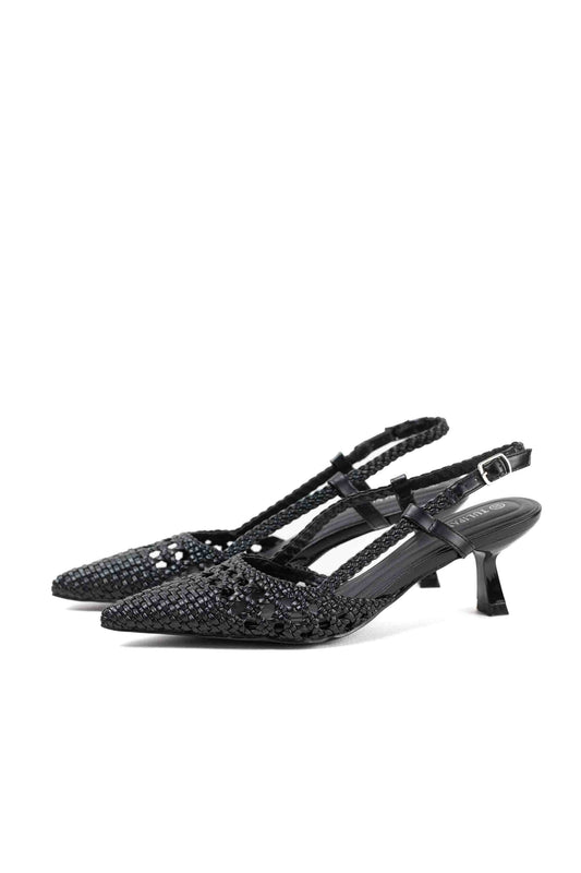 sandalias doradas de puntera puntiaguda con strass tacon chico Dorado 41