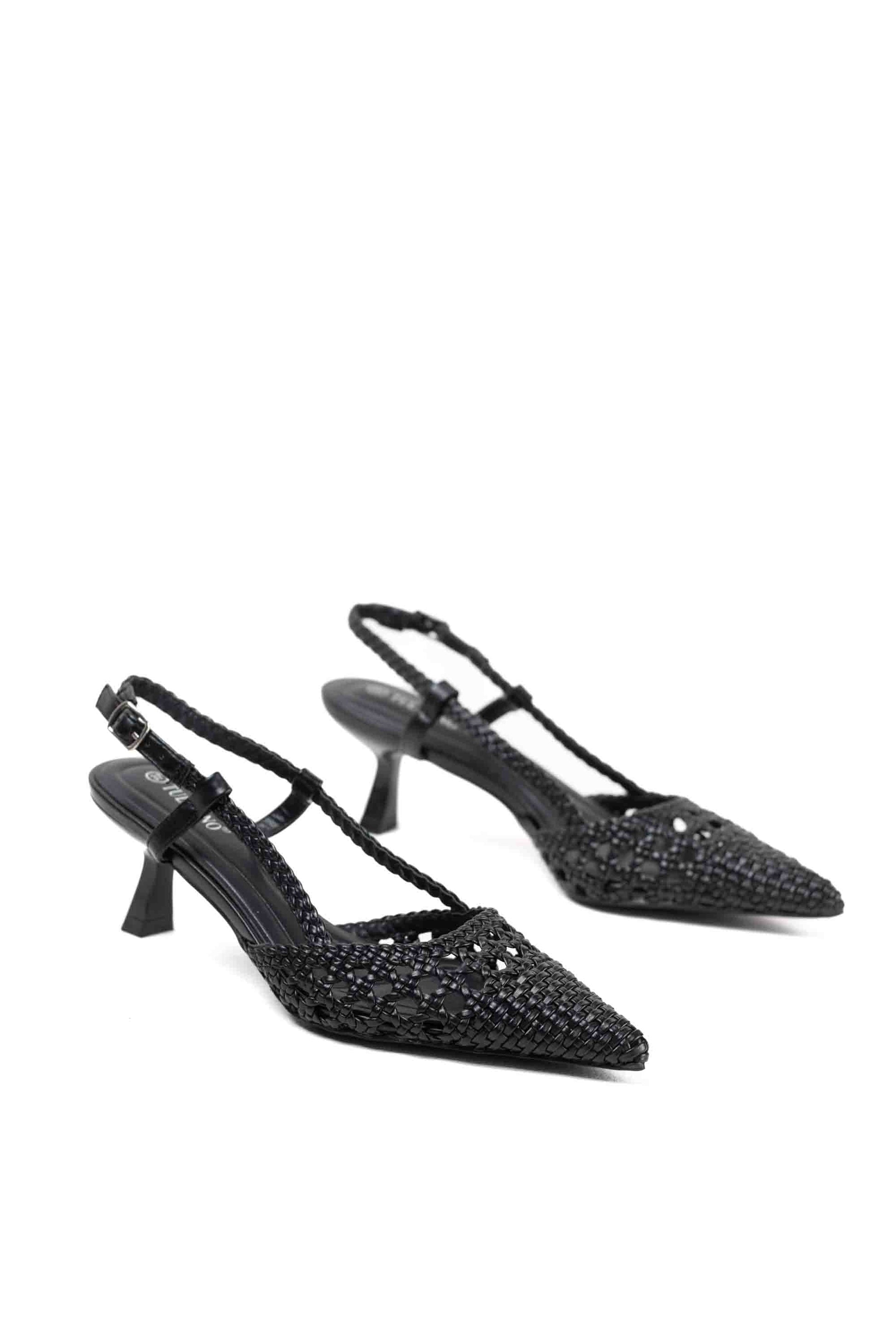 sandalias doradas de puntera puntiaguda con strass tacon chico Negro 37