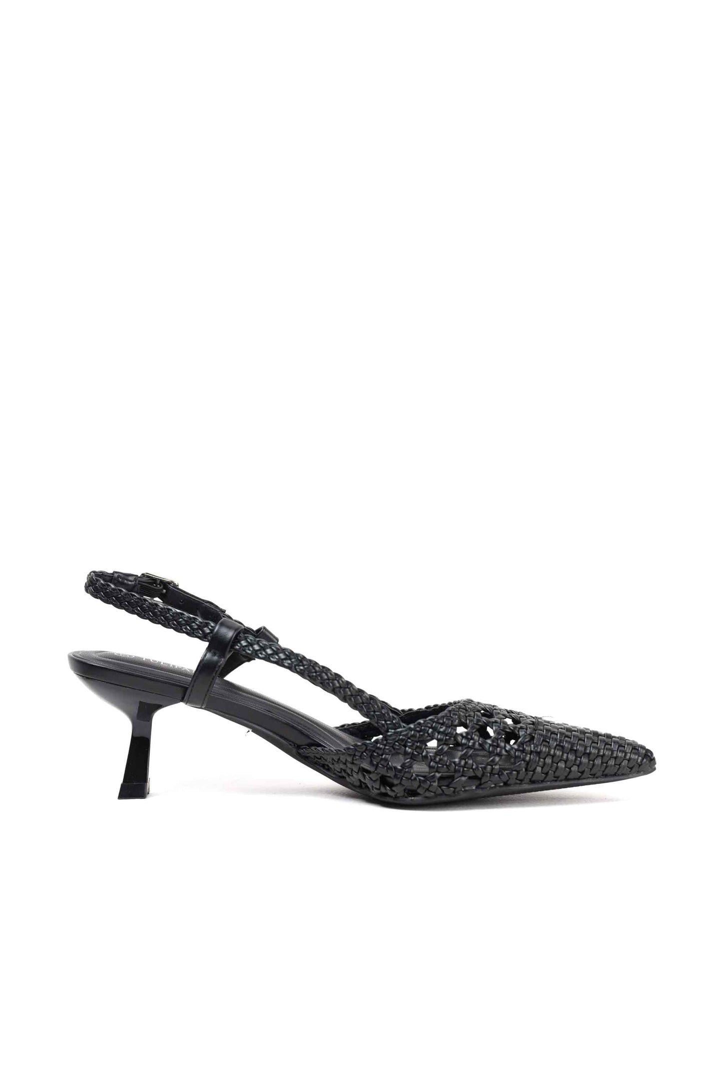 sandalias doradas de puntera puntiaguda con strass tacon chico Negro 38
