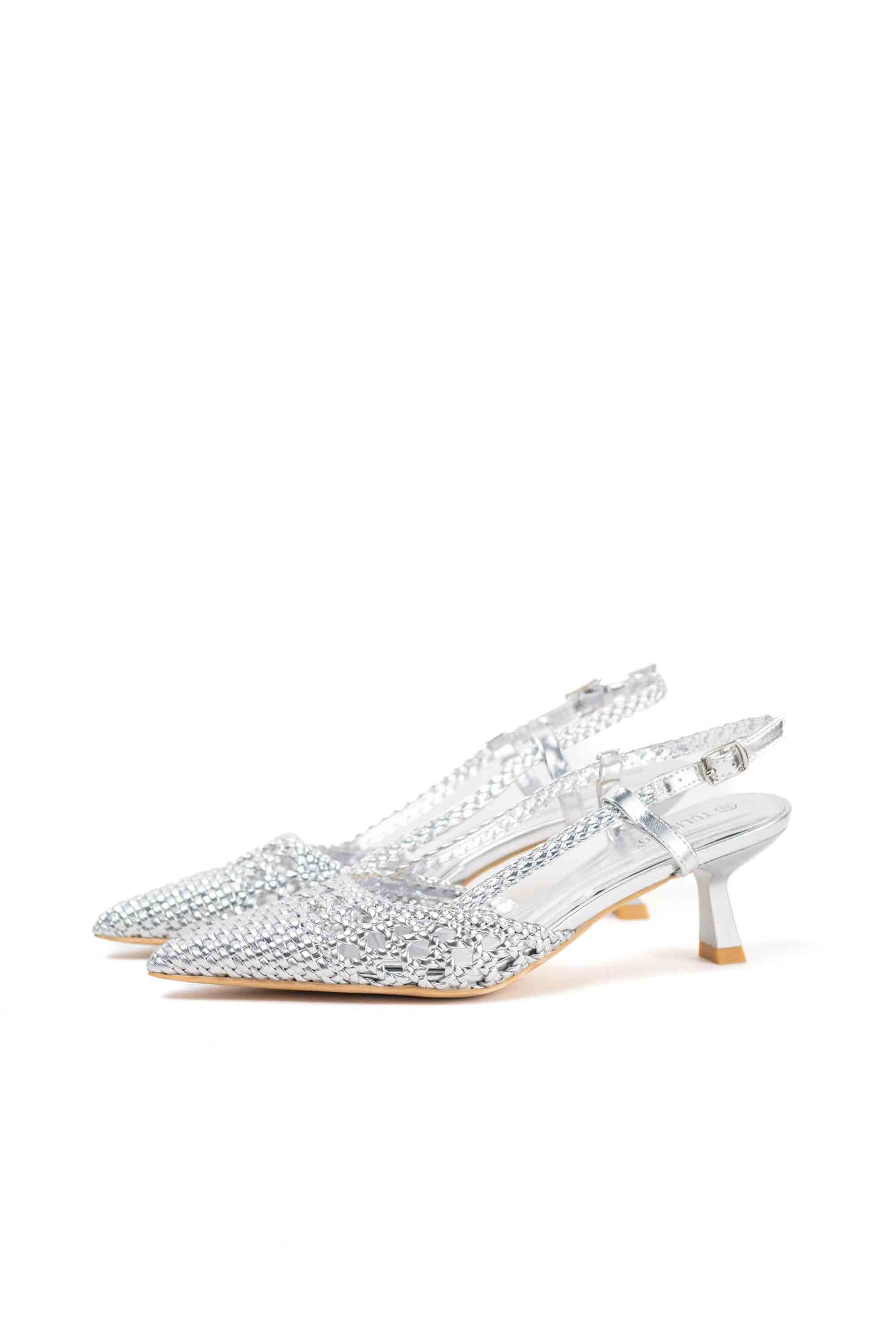 sandalias doradas de puntera puntiaguda con strass tacon chico Negro 40