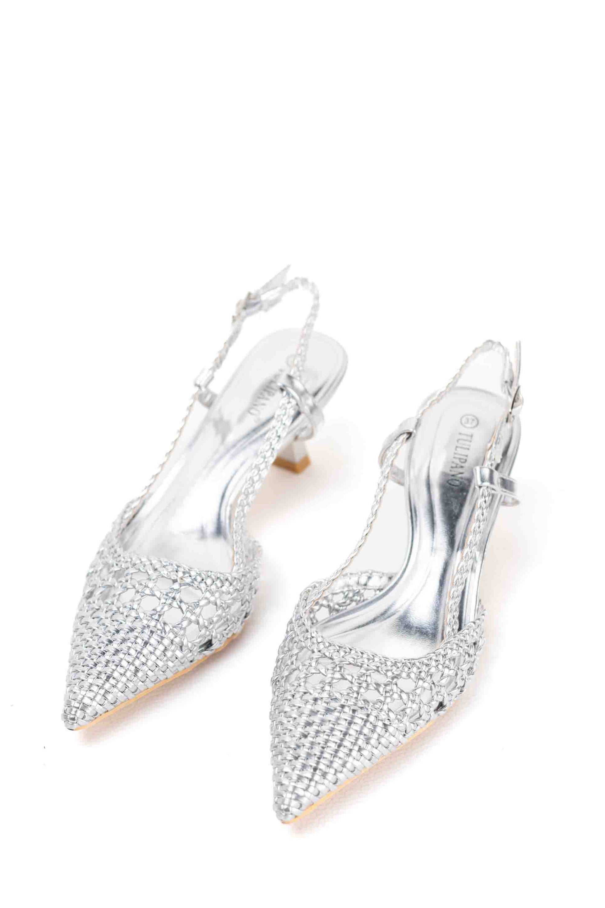 sandalias doradas de puntera puntiaguda con strass tacon chico Negro 41