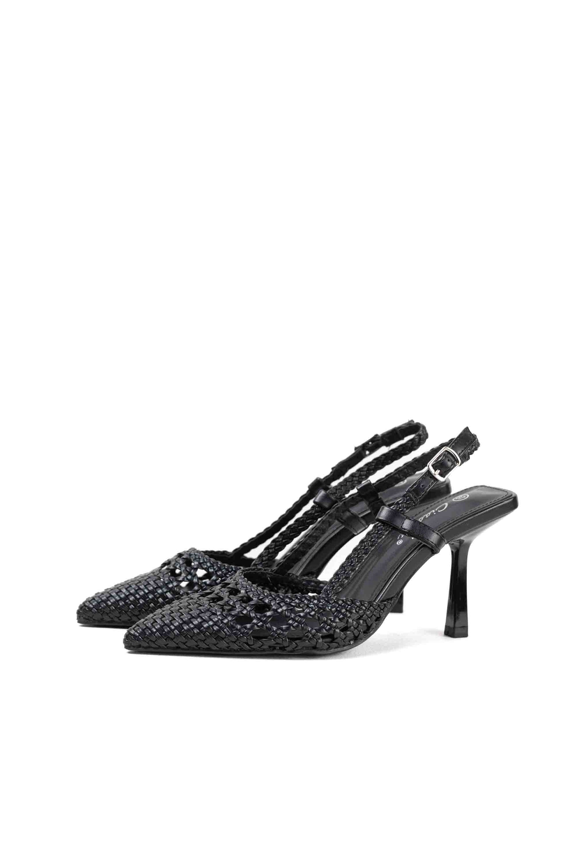 sandalias doradas con tacon alto fino diseno trenzado Dorado 41