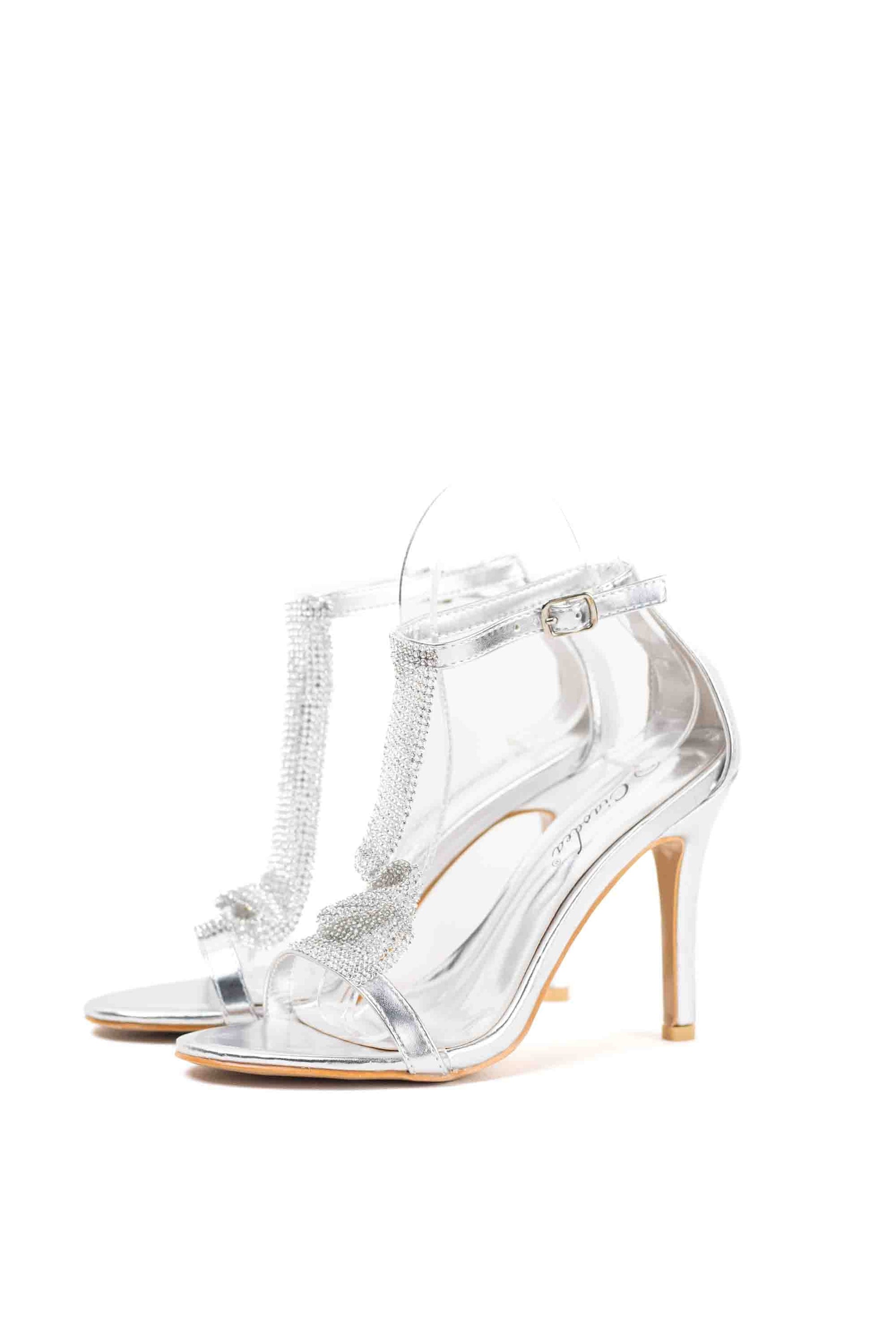 sandalias doradas de tacon alto con detalles de strass GOLD 41