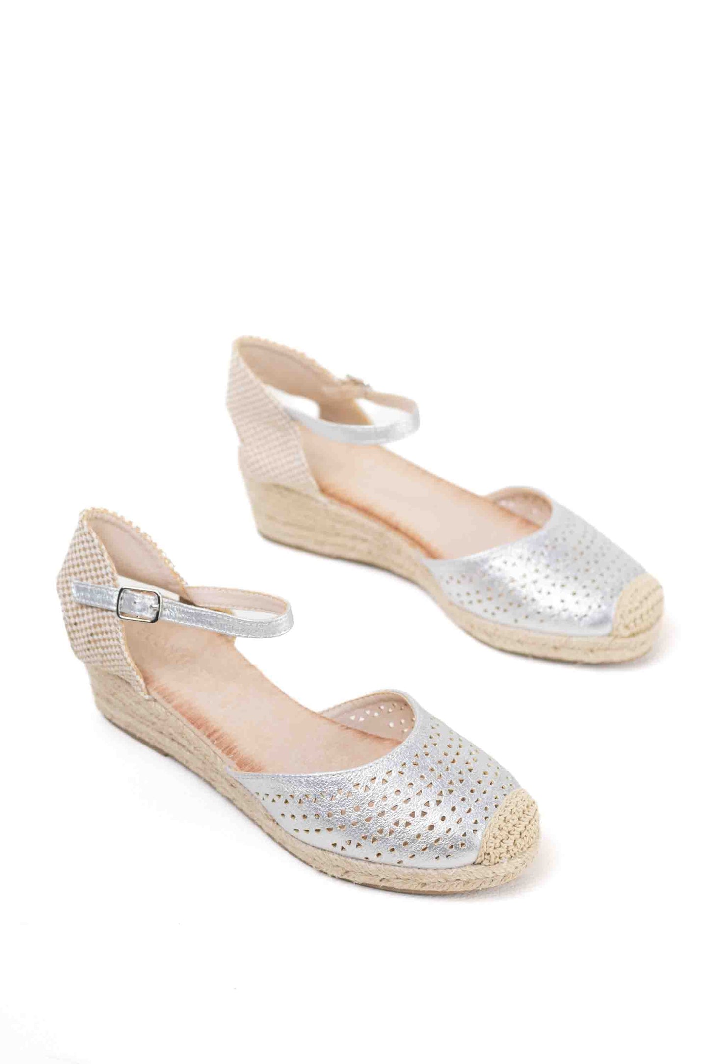 Alpargatas Mujer cuña baja de espartos diseño troquelado