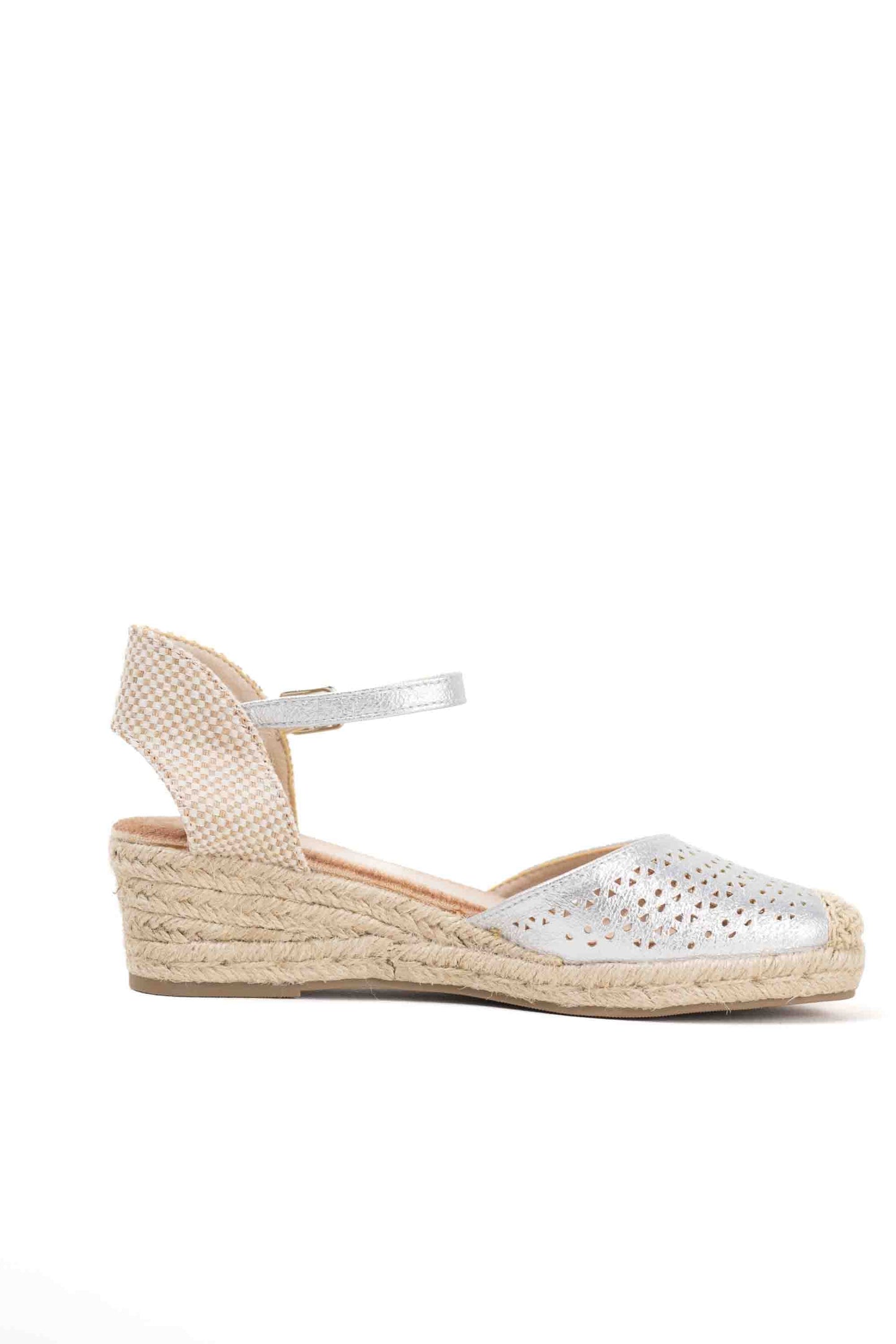 Alpargatas Mujer cuña baja de espartos diseño troquelado