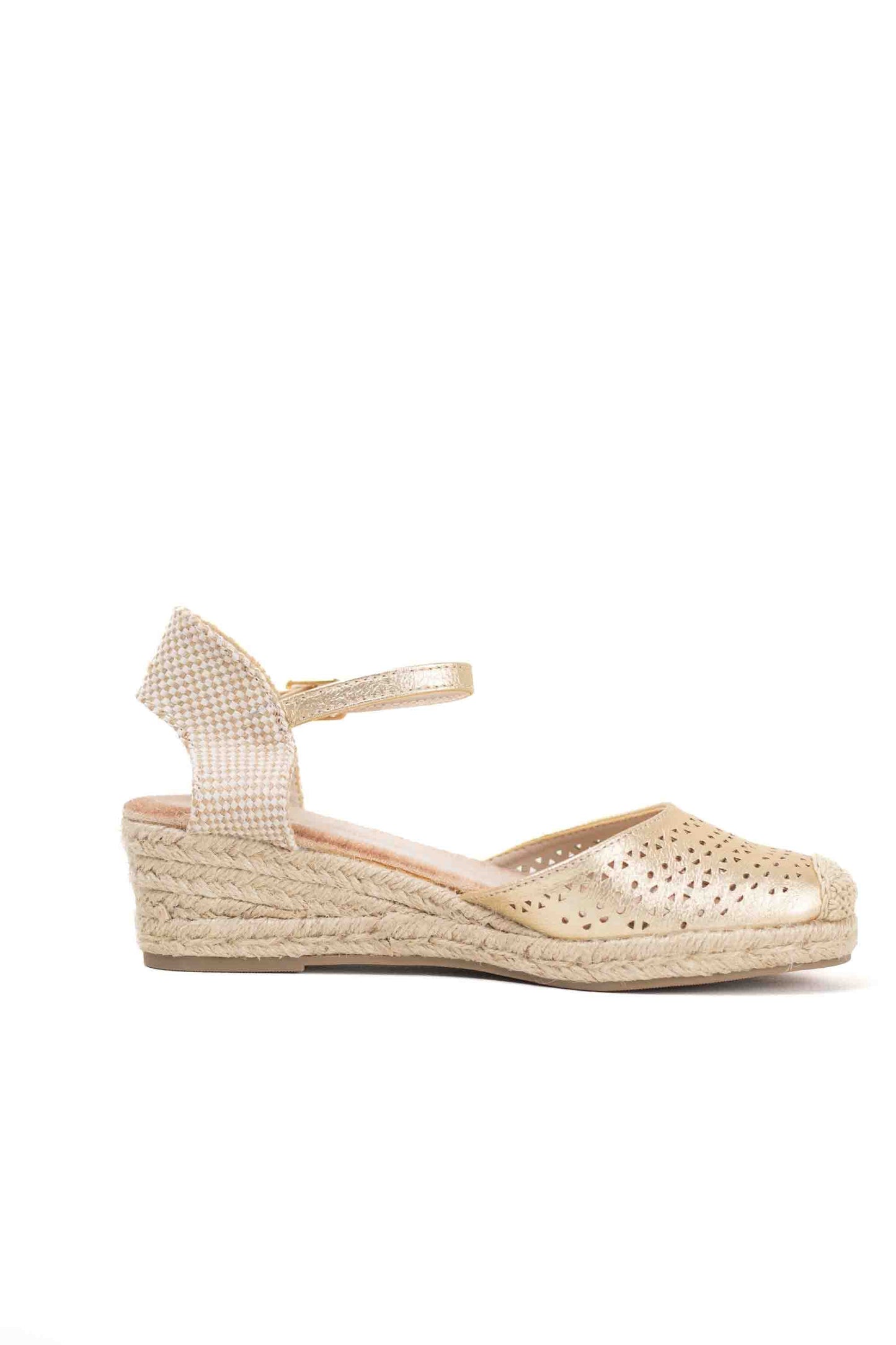 Alpargatas Mujer cuña baja de espartos diseño troquelado