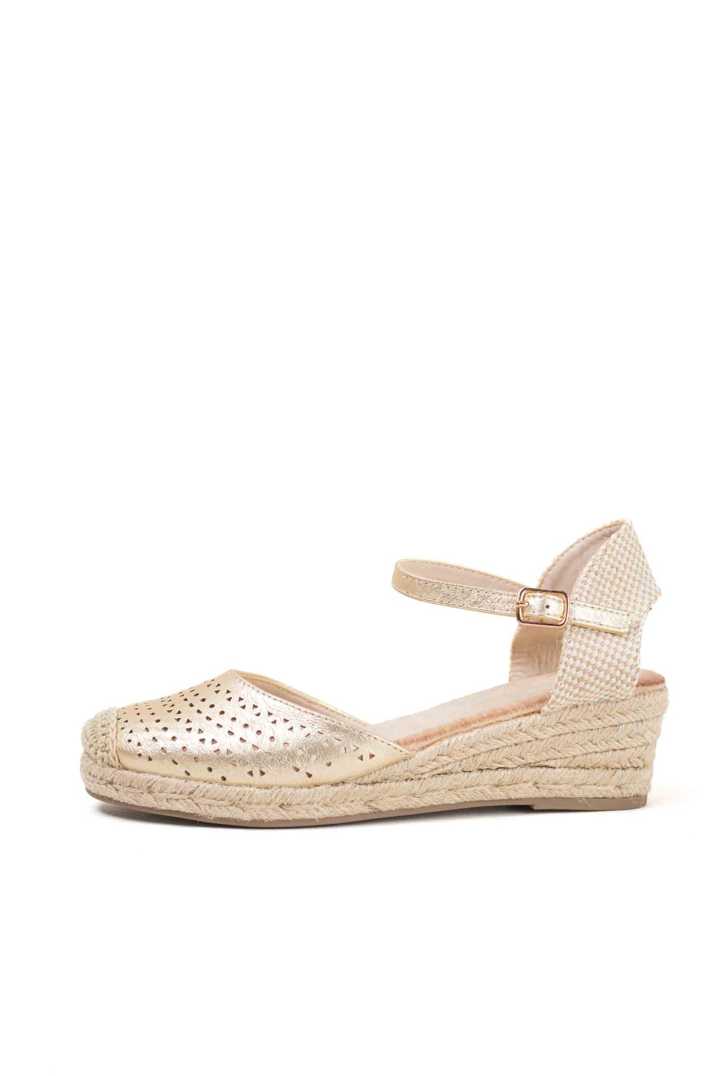Alpargatas Mujer cuña baja de espartos diseño troquelado